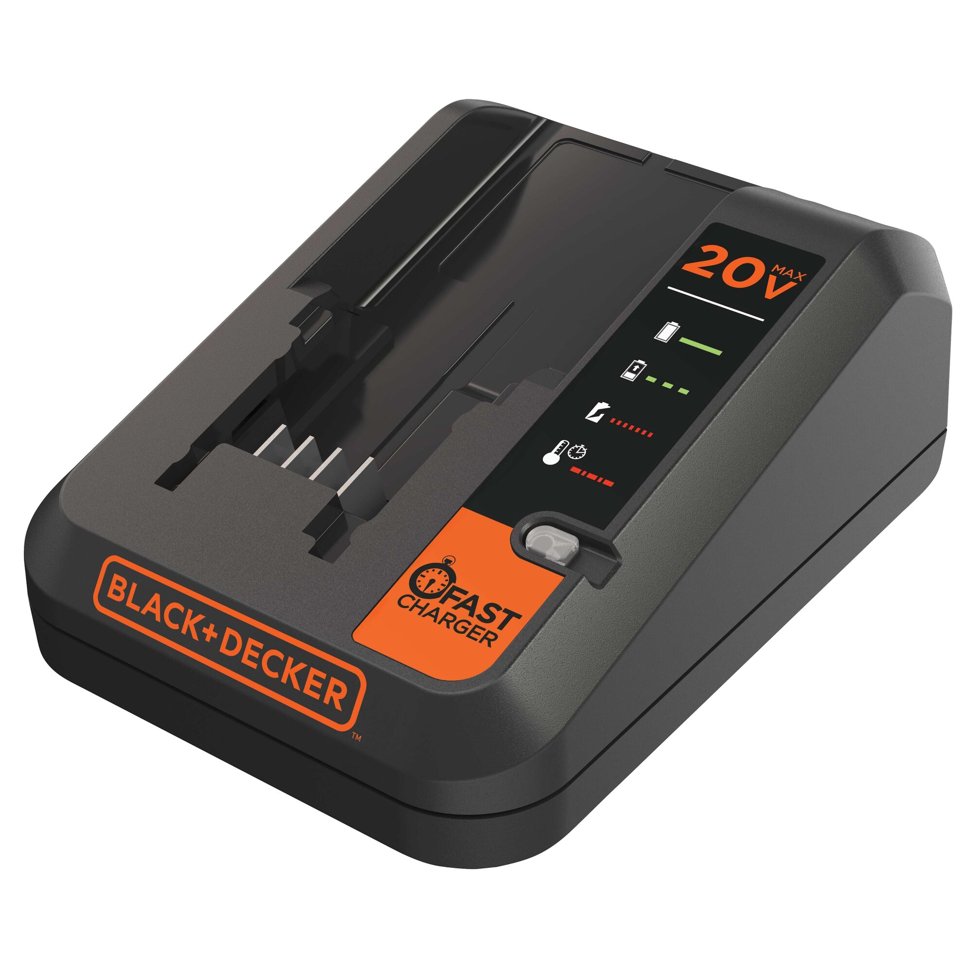 Right profile of black and decker lithium fast charger.