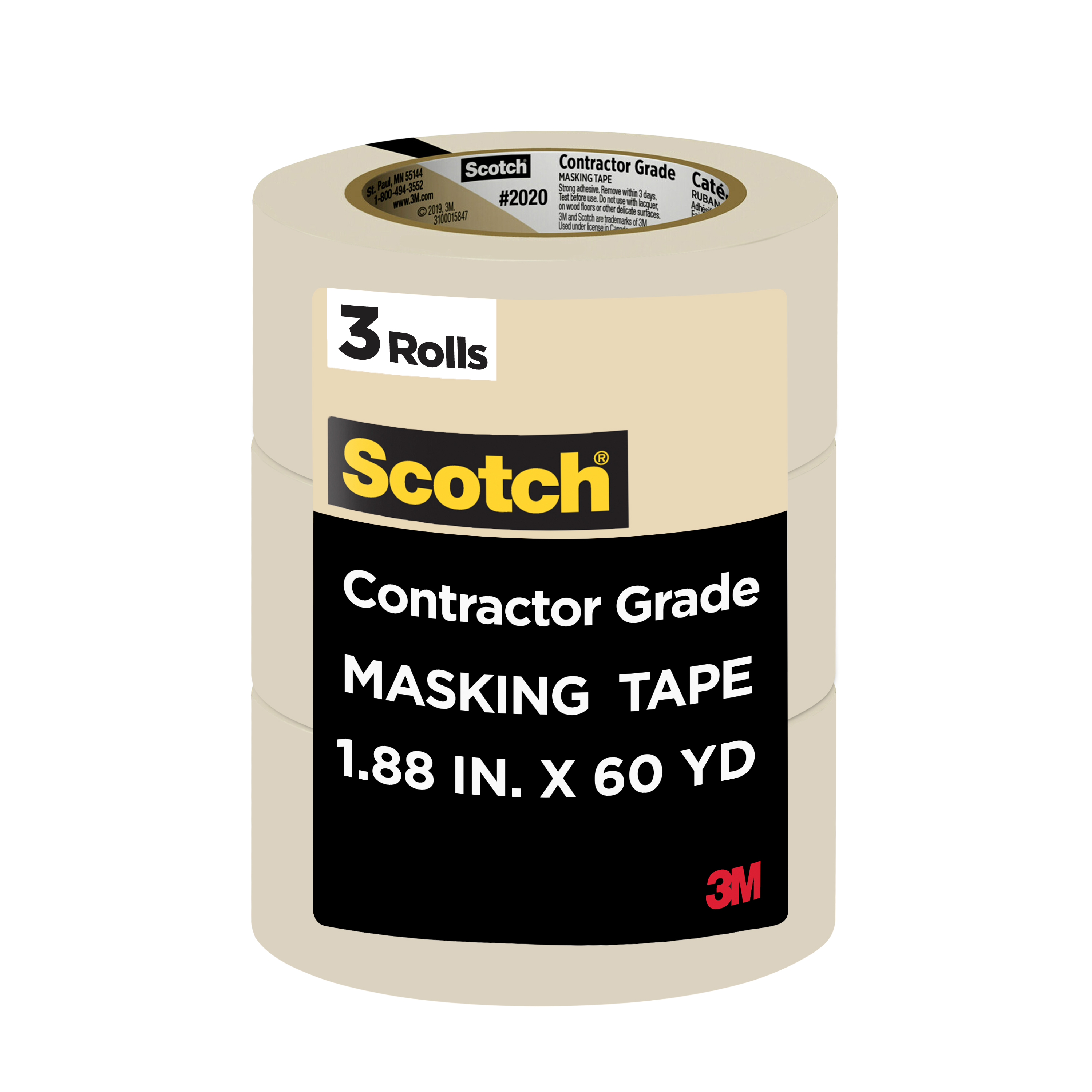 3PACK SCOTCH CONTRACTOR GRADE 1.88X60.1 (48MMX55M)