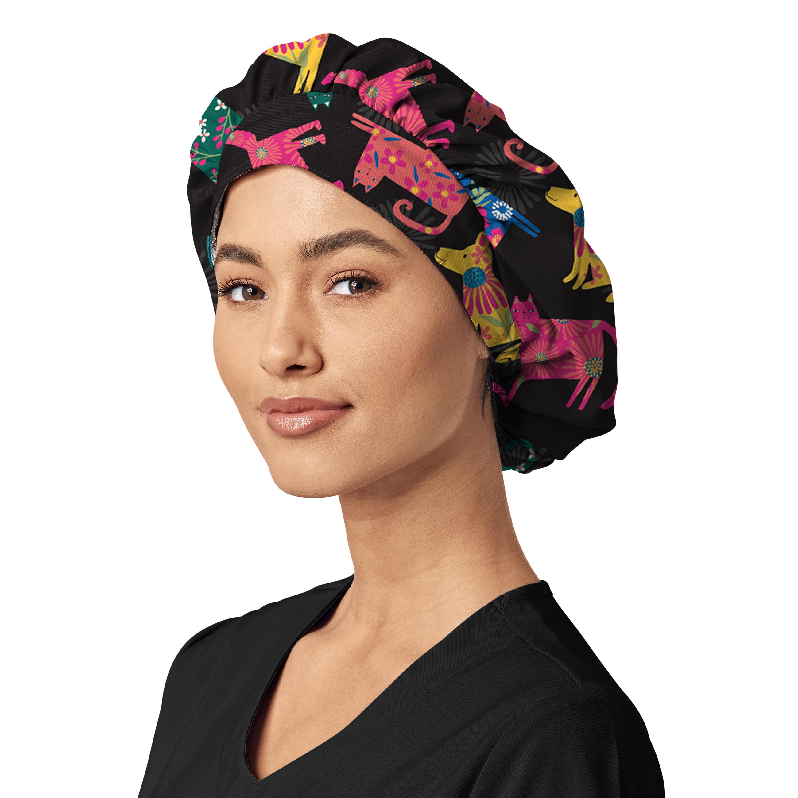 Zoe&#43;Chloe Print Bouffant Scrub Cap-Zoe&#43;Chloe