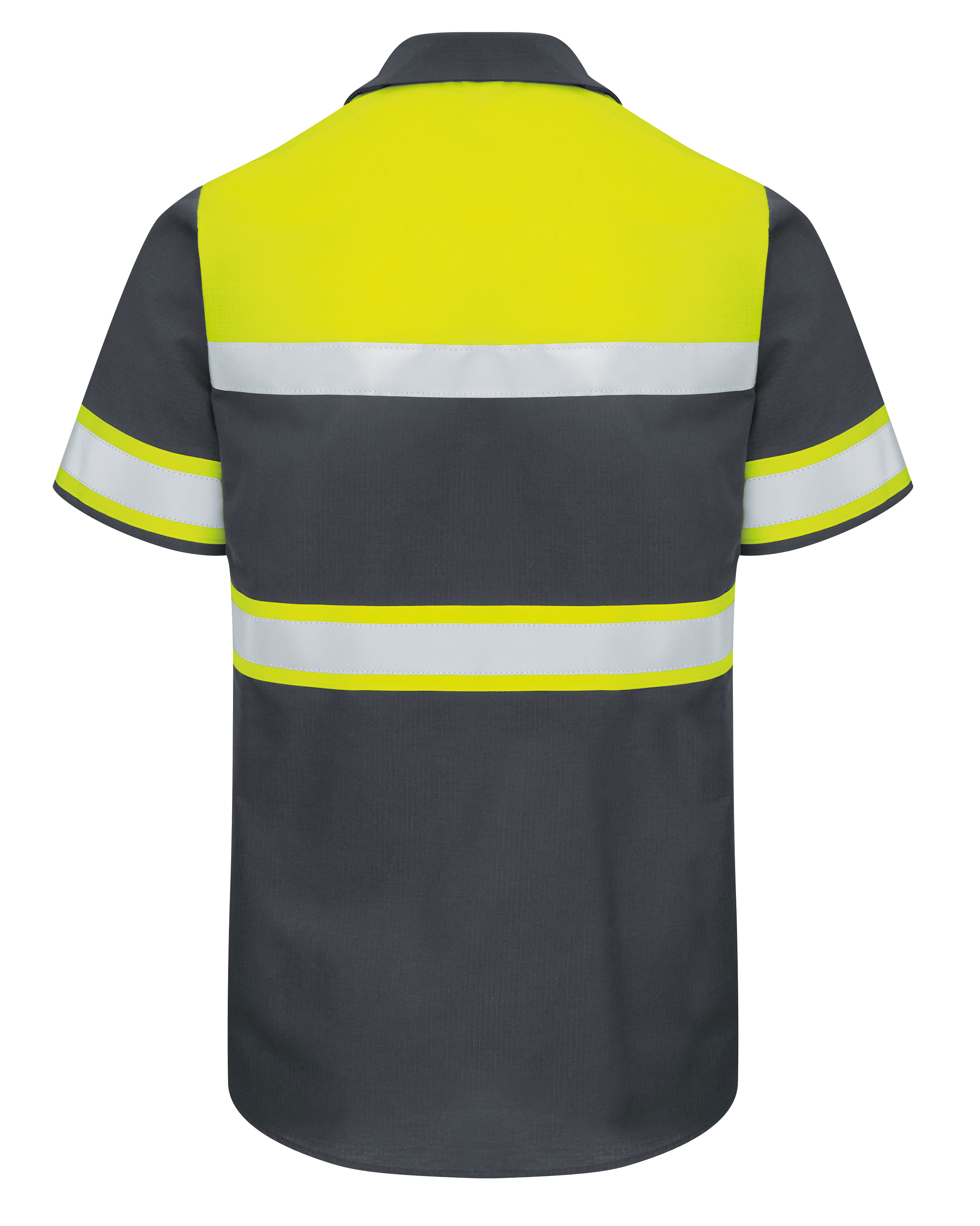 Picture of Red Kap® SY80-HV-TOC1 Men's Hi-Visibility Short Sleeve Color Block Ripstop Work Shirt - Type O, Class 1