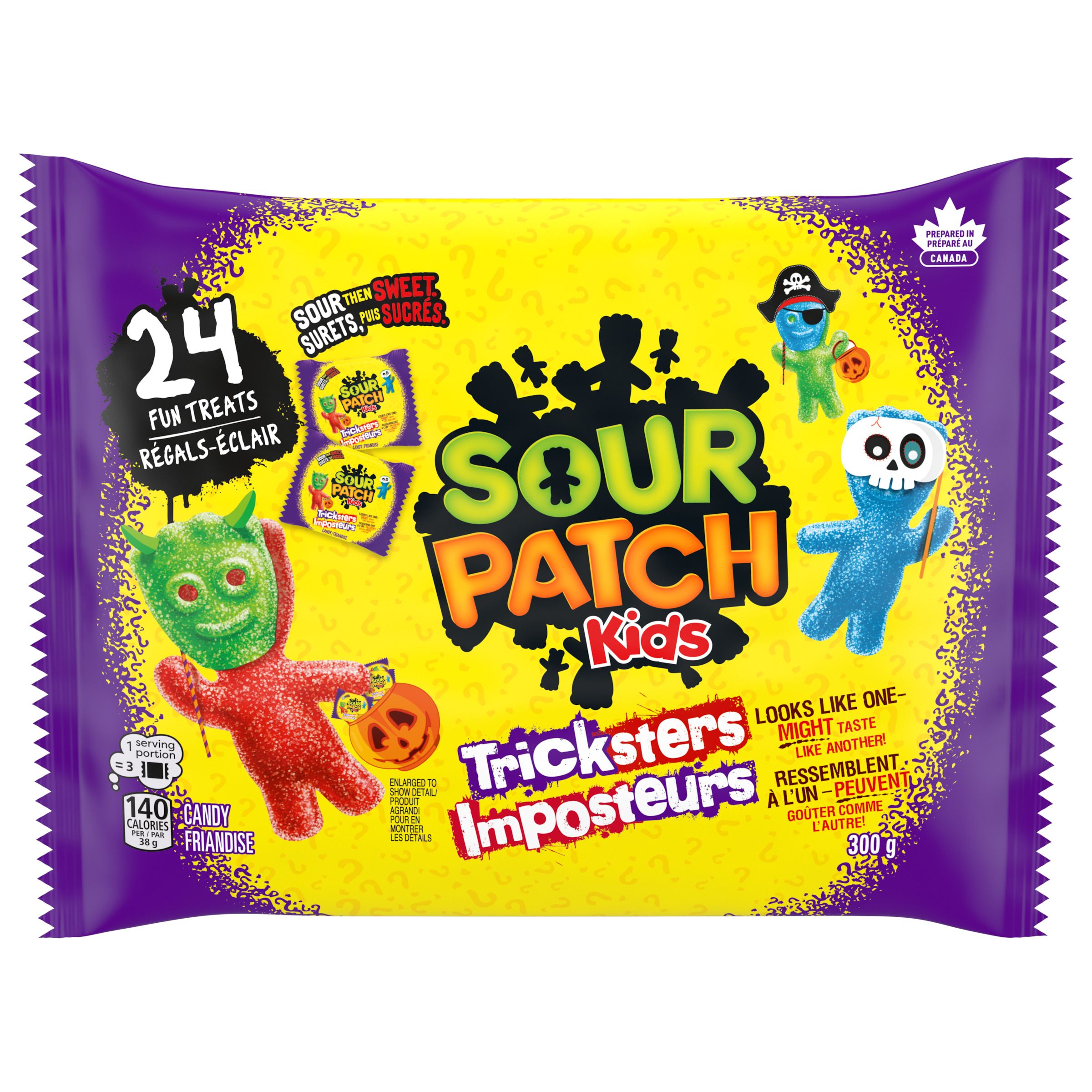MAYNARDS Sour Patch Kids Tricksters Candy for Halloween (24 Fun Treat Pouches, 300 g)