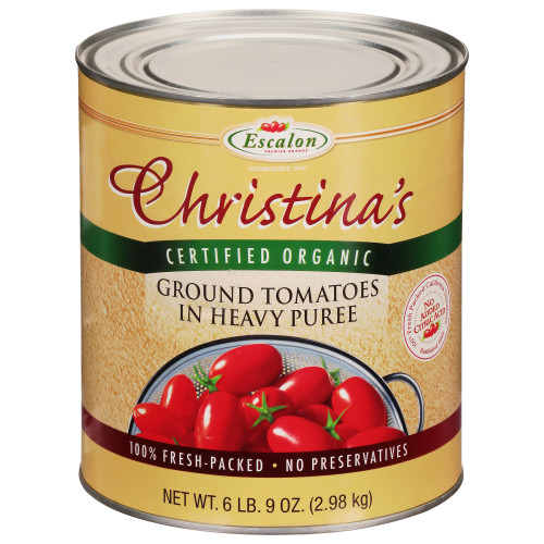  Christina's Organic Ground Tomatoes in Extra Heavy Puree, 105 oz. Cans (Pack of 6) 