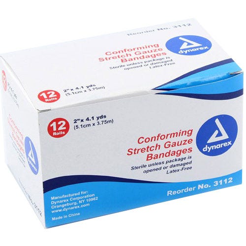 Conforming Stretch Gauze Bandage, Sterile 2" x 4.1yds - 12/Box