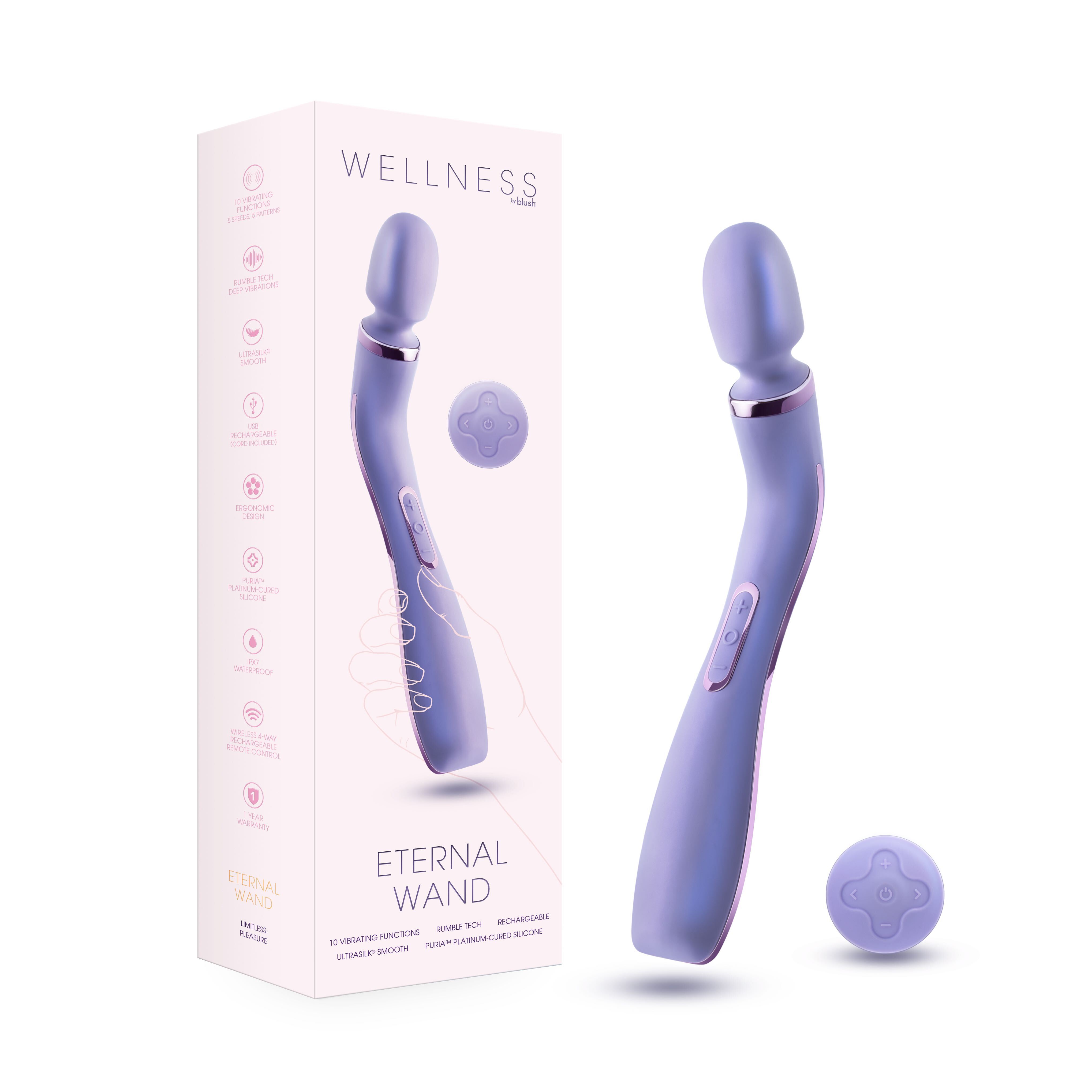 Wellness By Blush? / Eternal Wand Ultrasilk? Vibrating Massage Wand - Made with Puria? Silicone