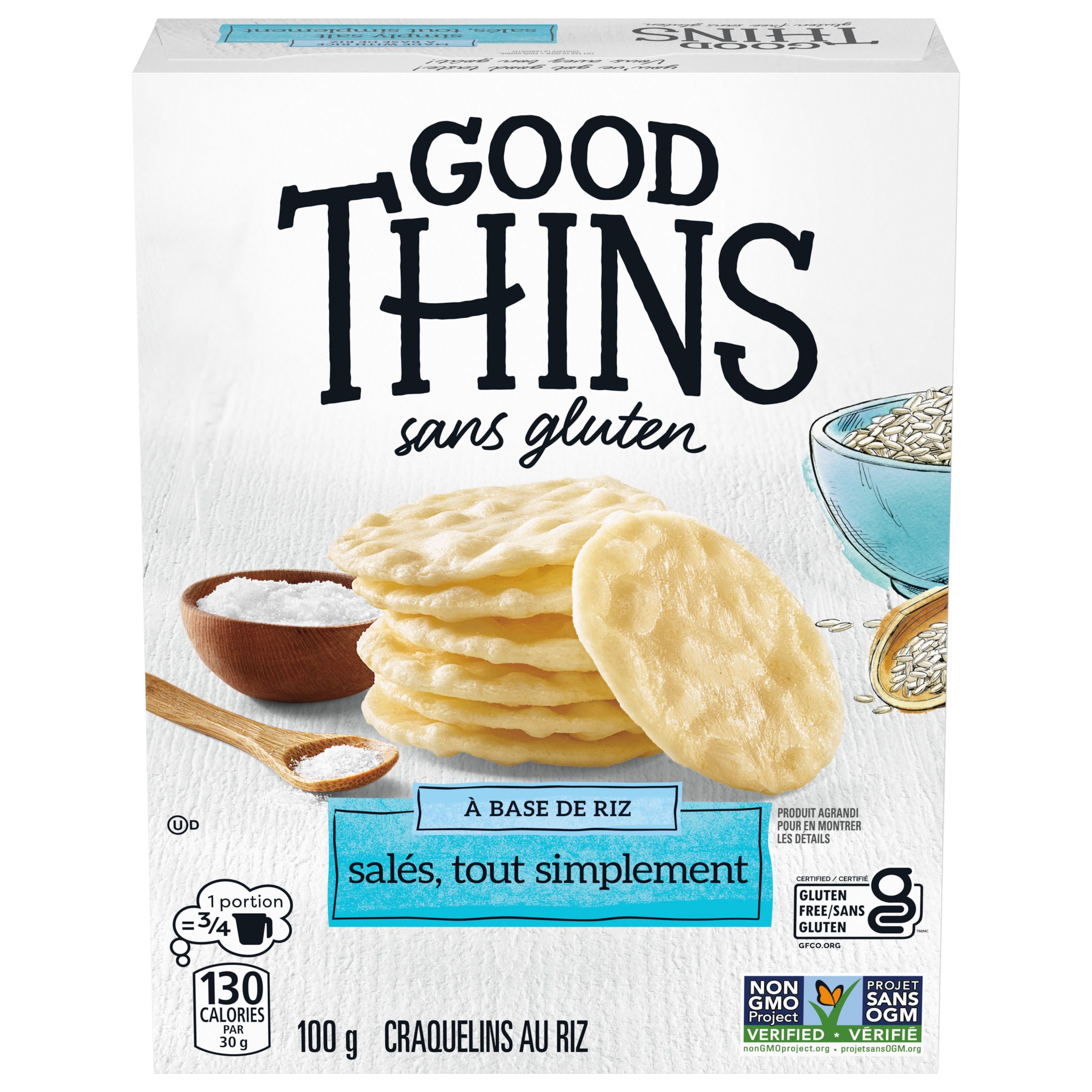 Craquelins GOOD THINS Riz, salés tout simplement 100 g-0