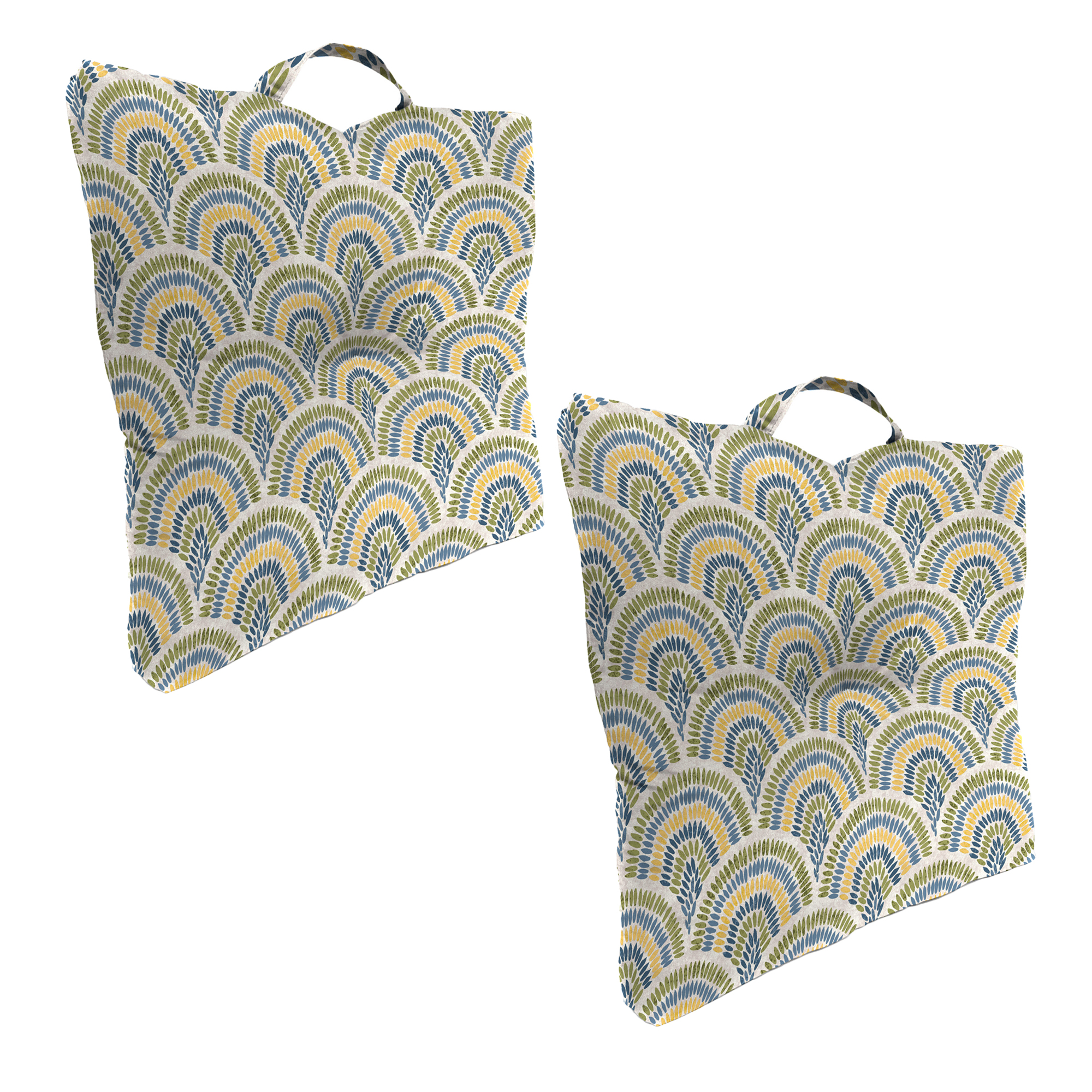 20" x 20" Tufted Outdoor Floor Cushion with Handle (Set of 2) - Foto 9 di 10