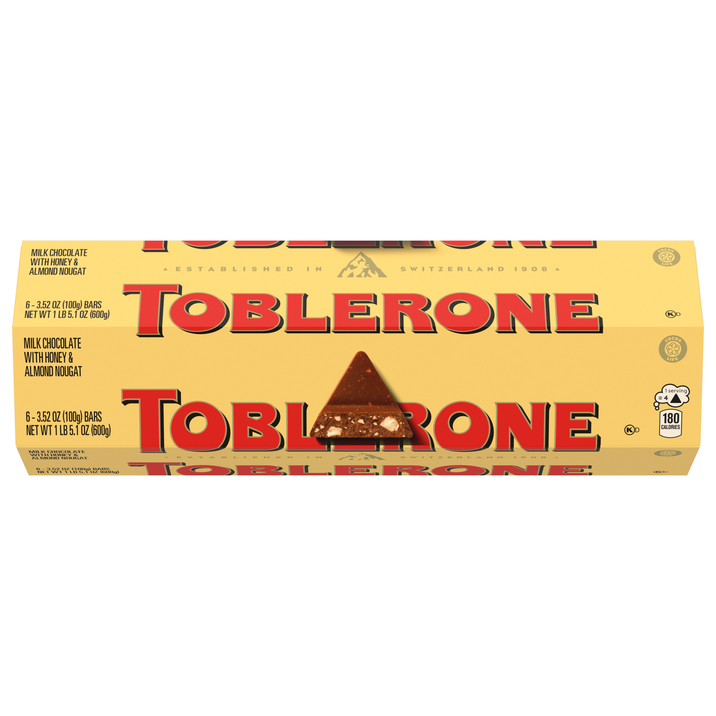 Toblerone Swiss Milk Chocolate Candy Bars with Honey and Almond Nougat, 6 - 3.52 oz Bars-thumbnail-5
