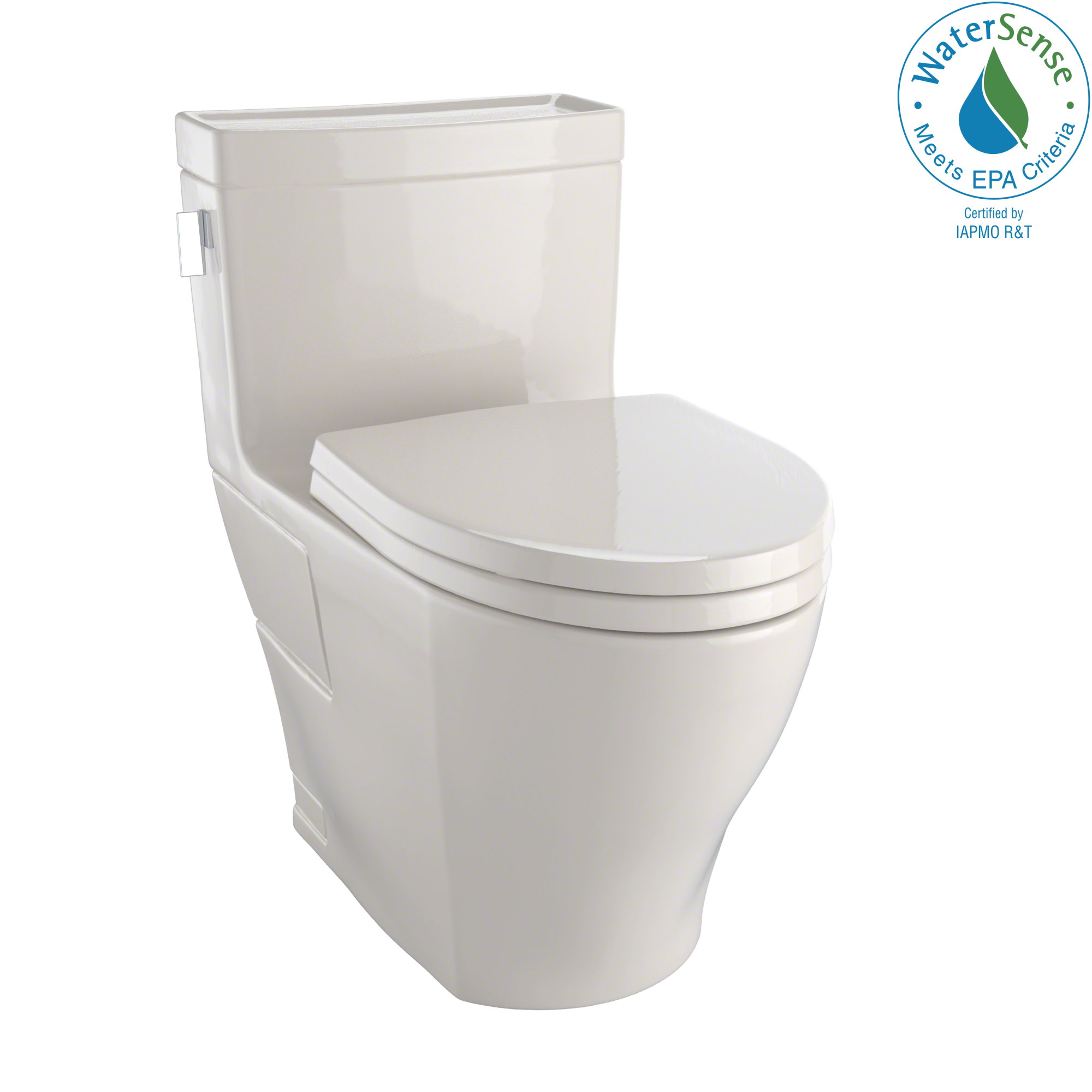 TOTO Legato WASHLET+ One-Piece Elongated 1.28 GPF Universal Height Skirted Toilet with CEFIONTECT, Bone, Vitreous China, MS624124CEFG#03