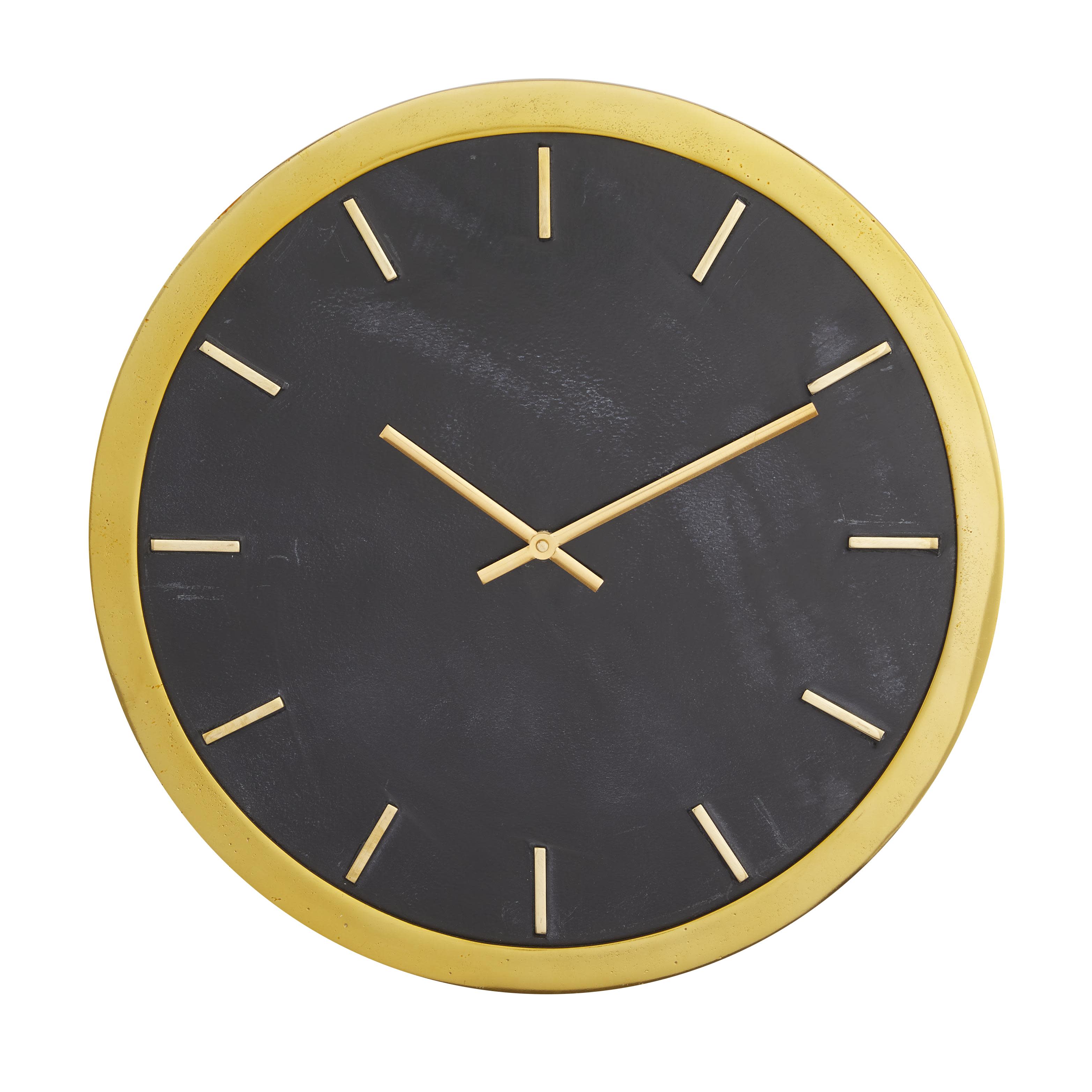(Case of 2 ) CosmoLiving by Cosmopolitan Black Marble  Wall Clock with Gold Accents, 16\\\" x 2\\\" x 16\\\" 