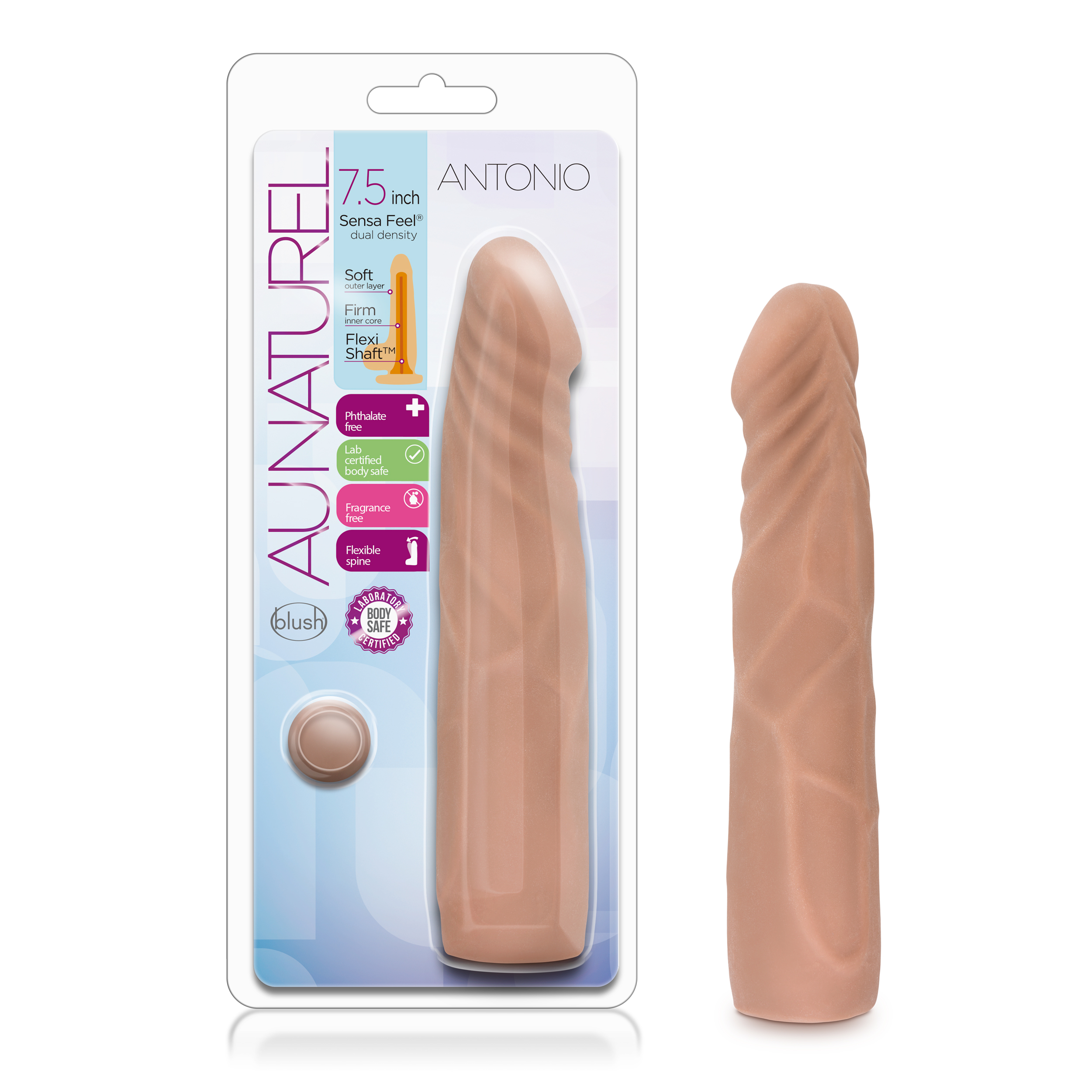 Blush Au Naturel Antonio Realistic Latin 7-Inch Long Dildo