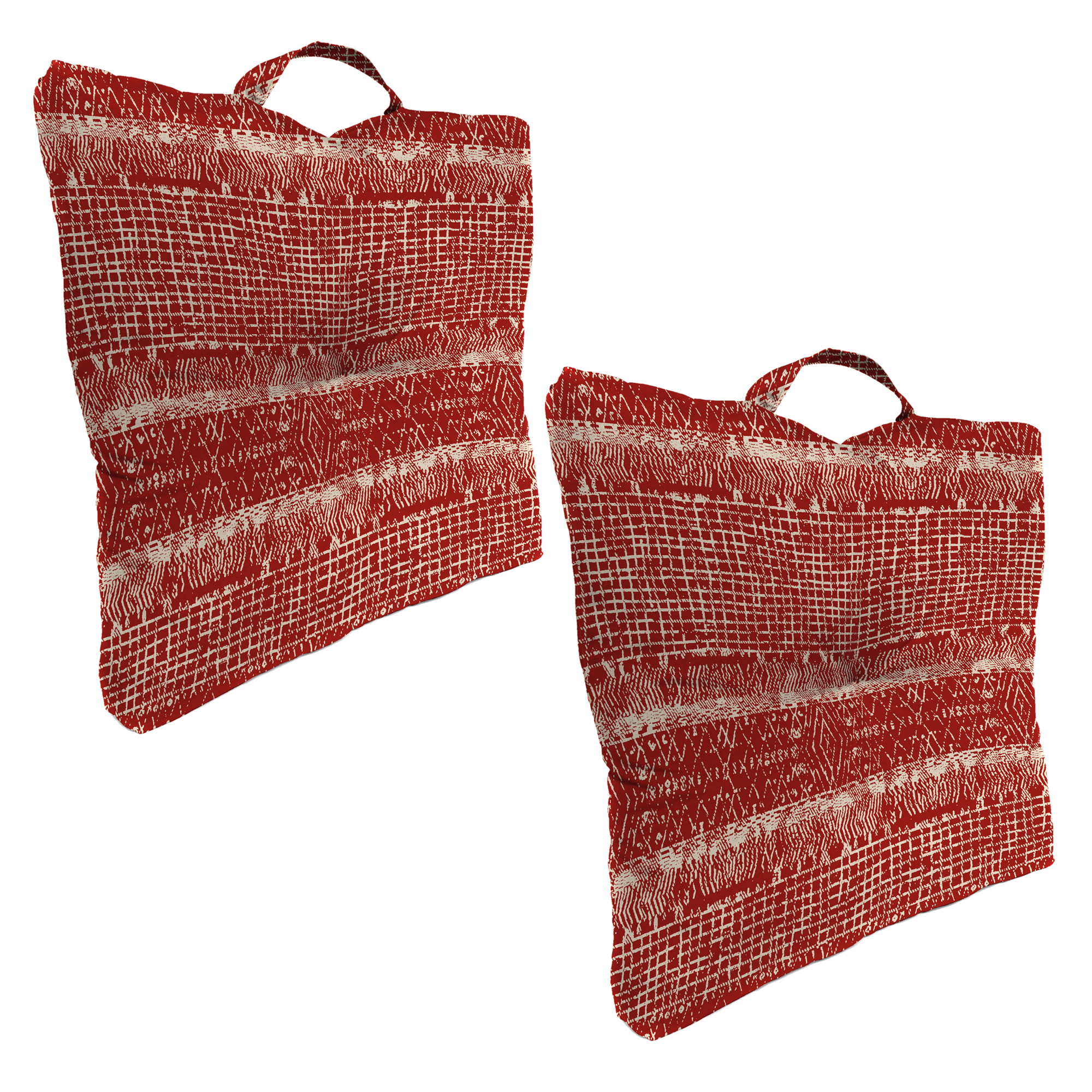 20" x 20" Tufted Outdoor Floor Cushion with Handle (Set of 2) - Foto 10 di 10