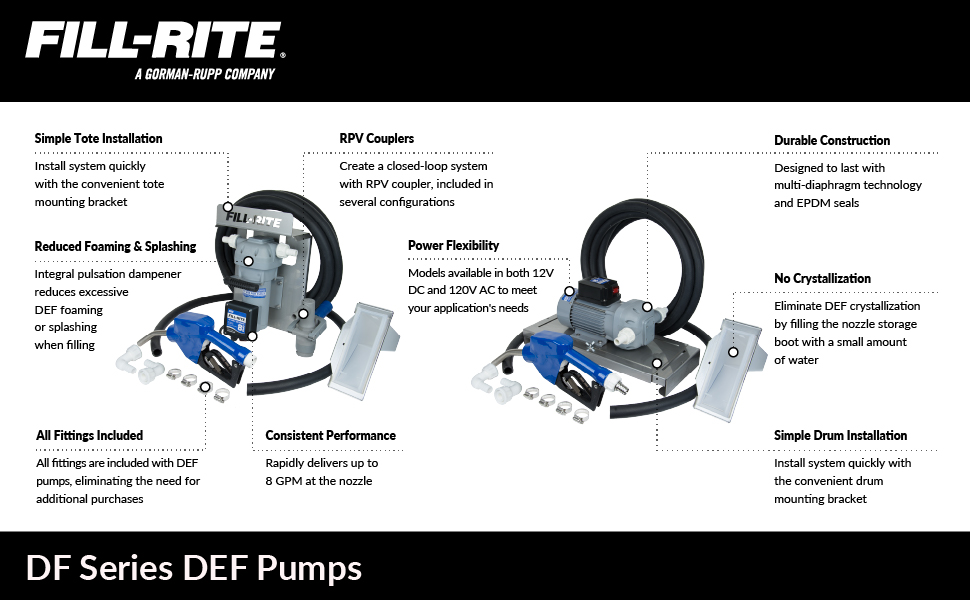 Fill-Rite DF120DAN520 120V 8 GPM DEF Pumpe mit Trommelhalterung & Autodüse - Bild 2 von 5