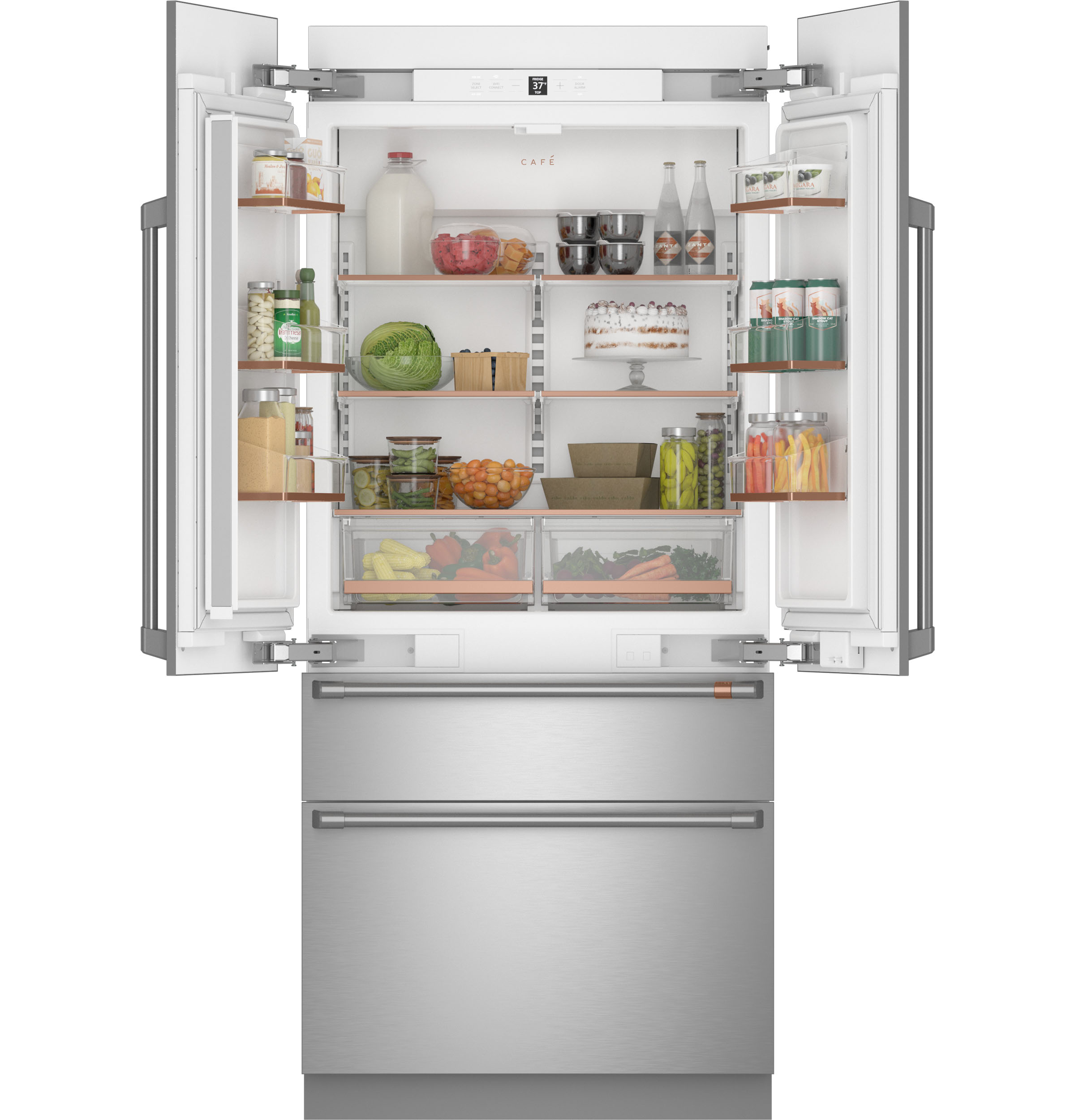 Café™ 36 in.  20.1 Cu. Ft. Stainless Steel Built In French Door Refrigerator view 3