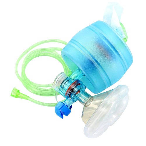 CPR-2 Adult Disposable Manual Resuscitator w/Mask, Manometer, O&#8322; Reservoir Bag