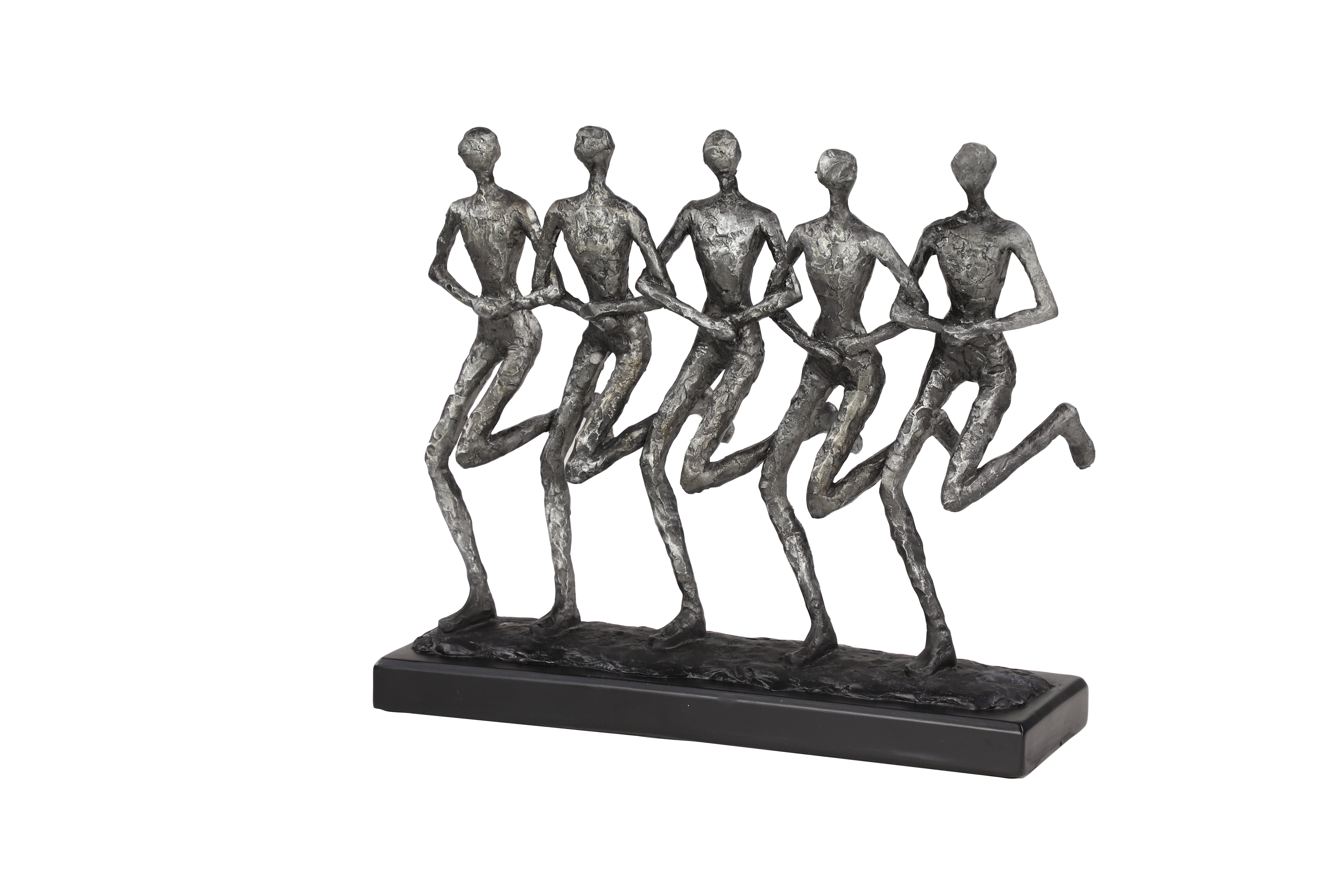 Black Polystone People Sculpture, 14" x 4" x 12"