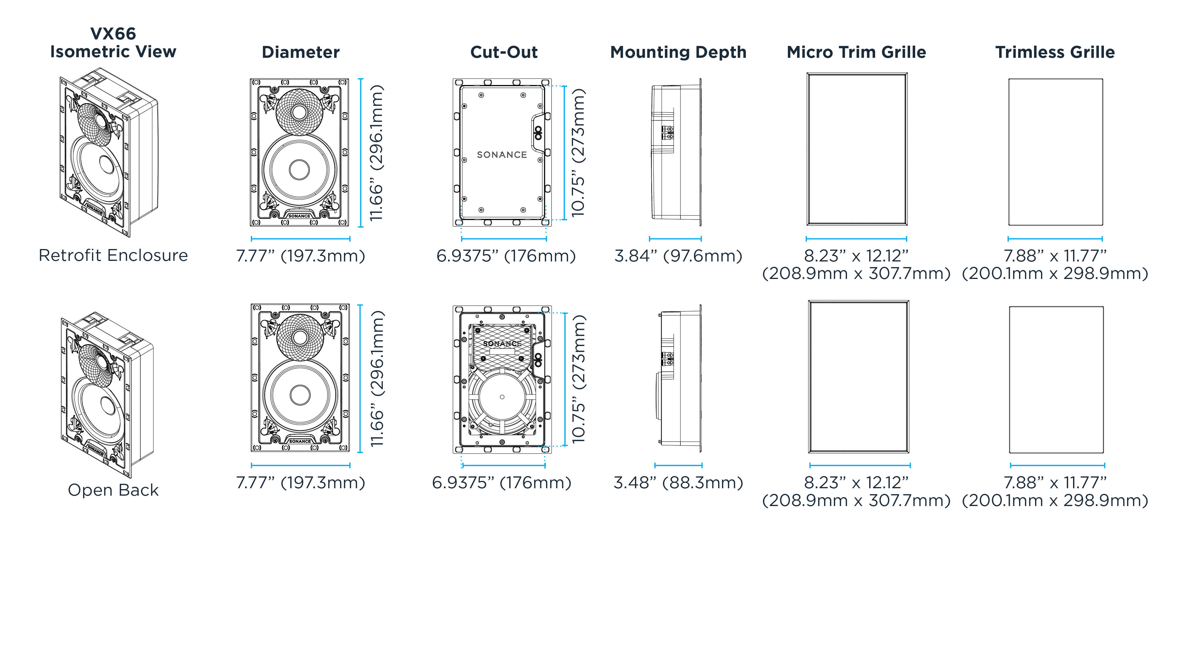 VX66 Dimensional Drawings