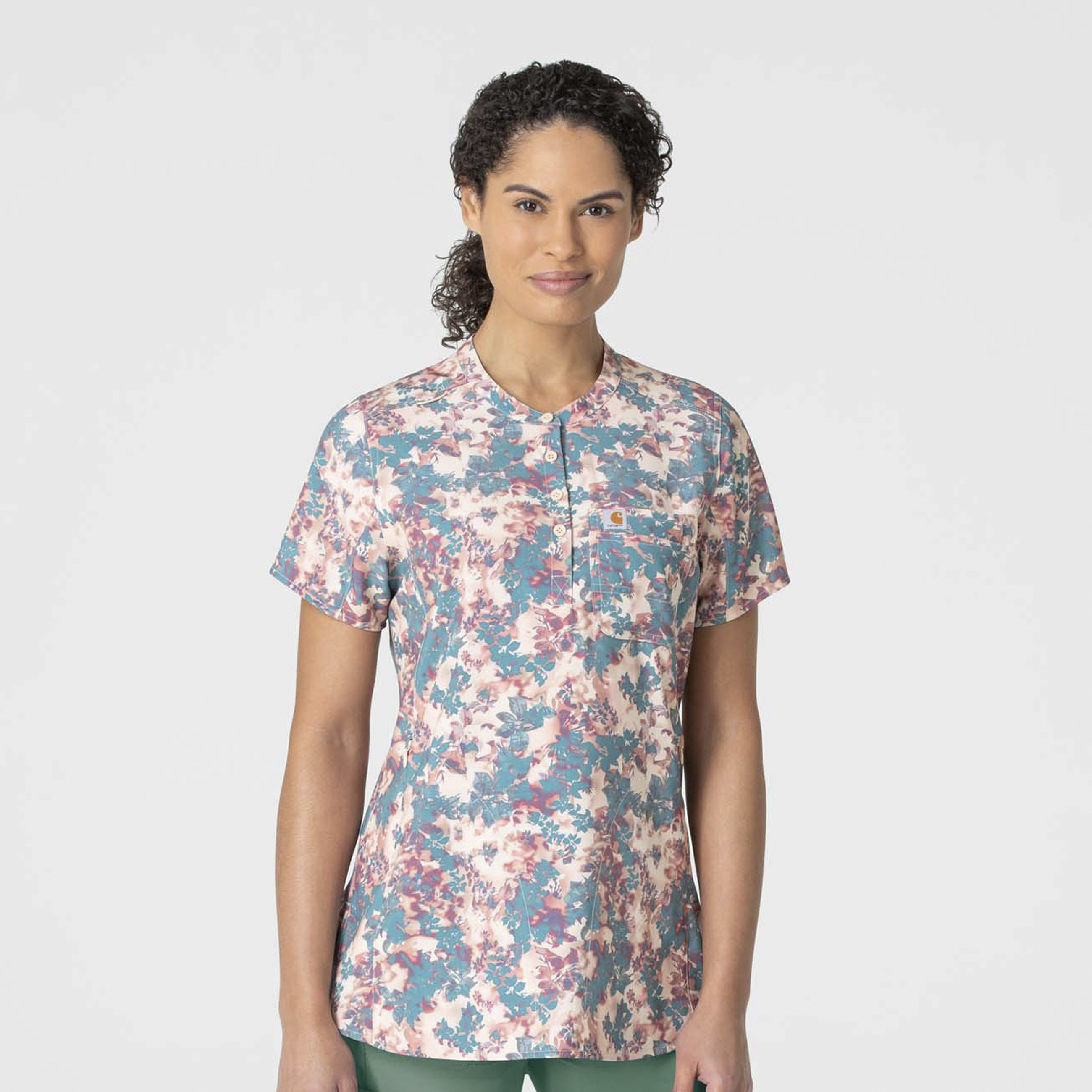 Women&#8216;s Henley Print Scrub Top-Carhartt