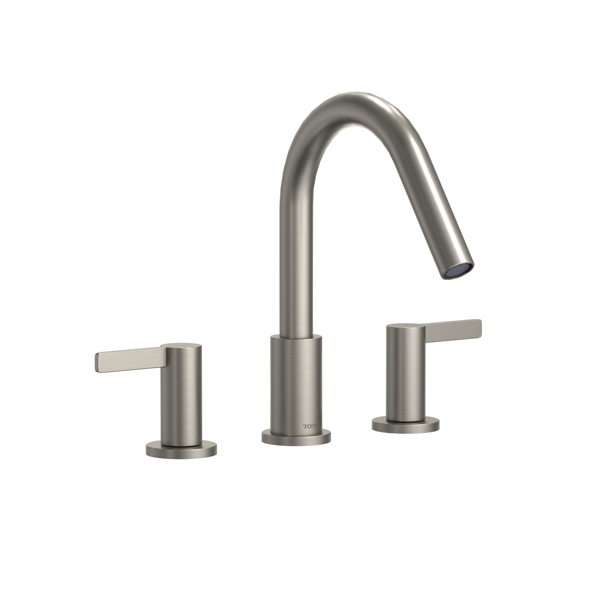 TOTO GF Two Lever Handle Deck-Mount Roman Tub Filler Trim, Brushed Nickel, Brass, TBG11201UA#BN