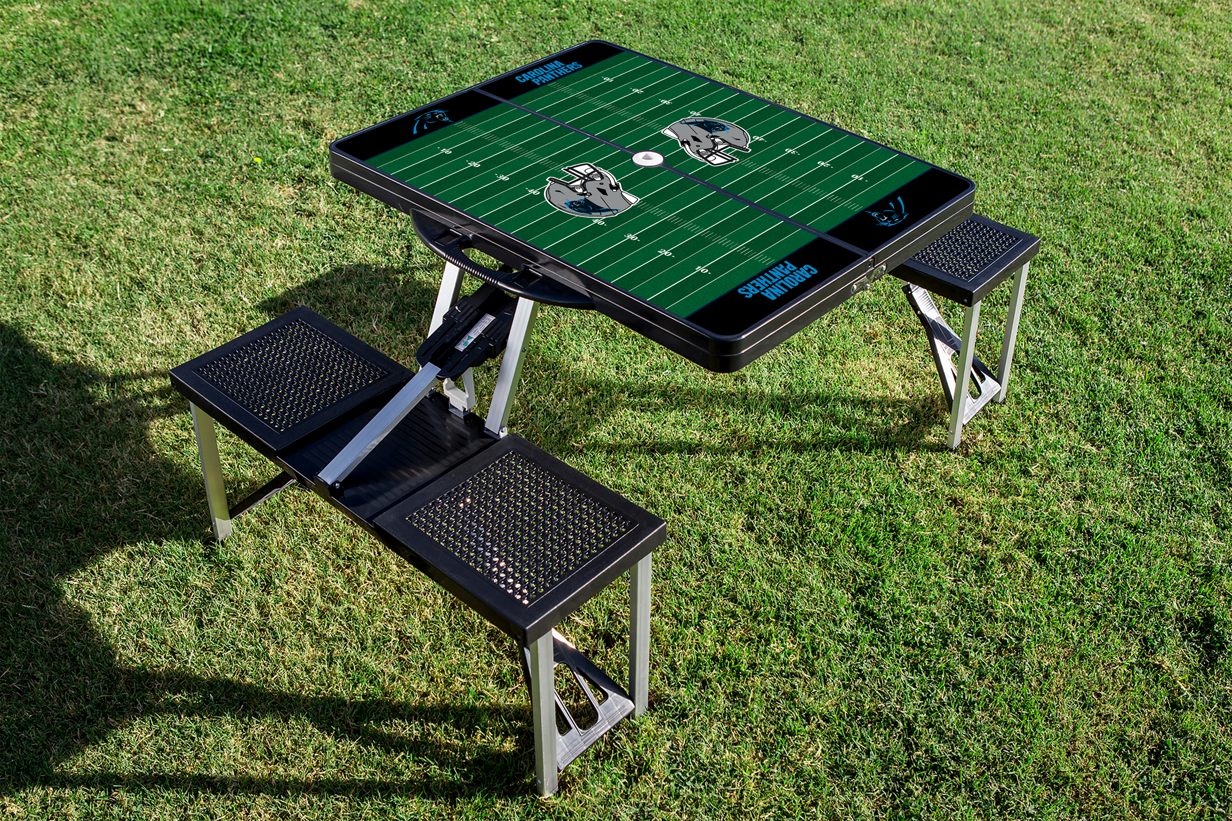 Carolina Panthers Football Field - Picnic Table Portable Folding Table with Seats