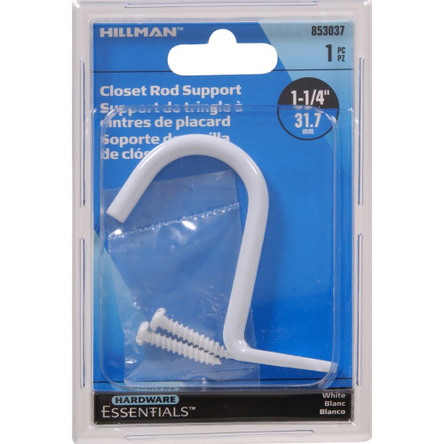 Hardware Essentials Closet Rod Center Support White (11/4")