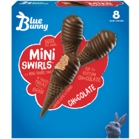 Mini Swirls Chocolate Cones, Frozen Dessert, 8 Pack