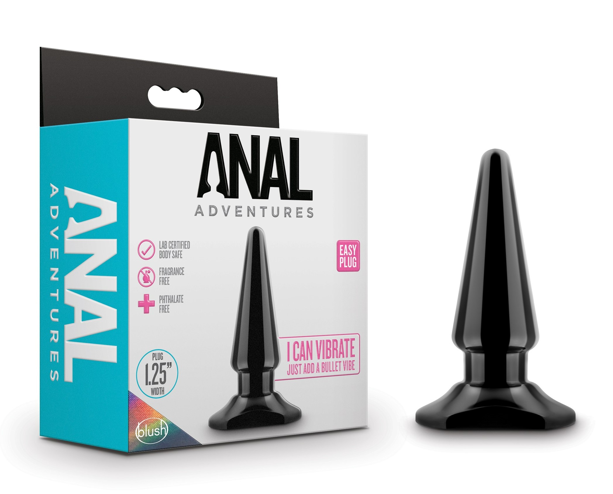 Blush Anal Adventures Easy Black 4-Inch Anal Plug