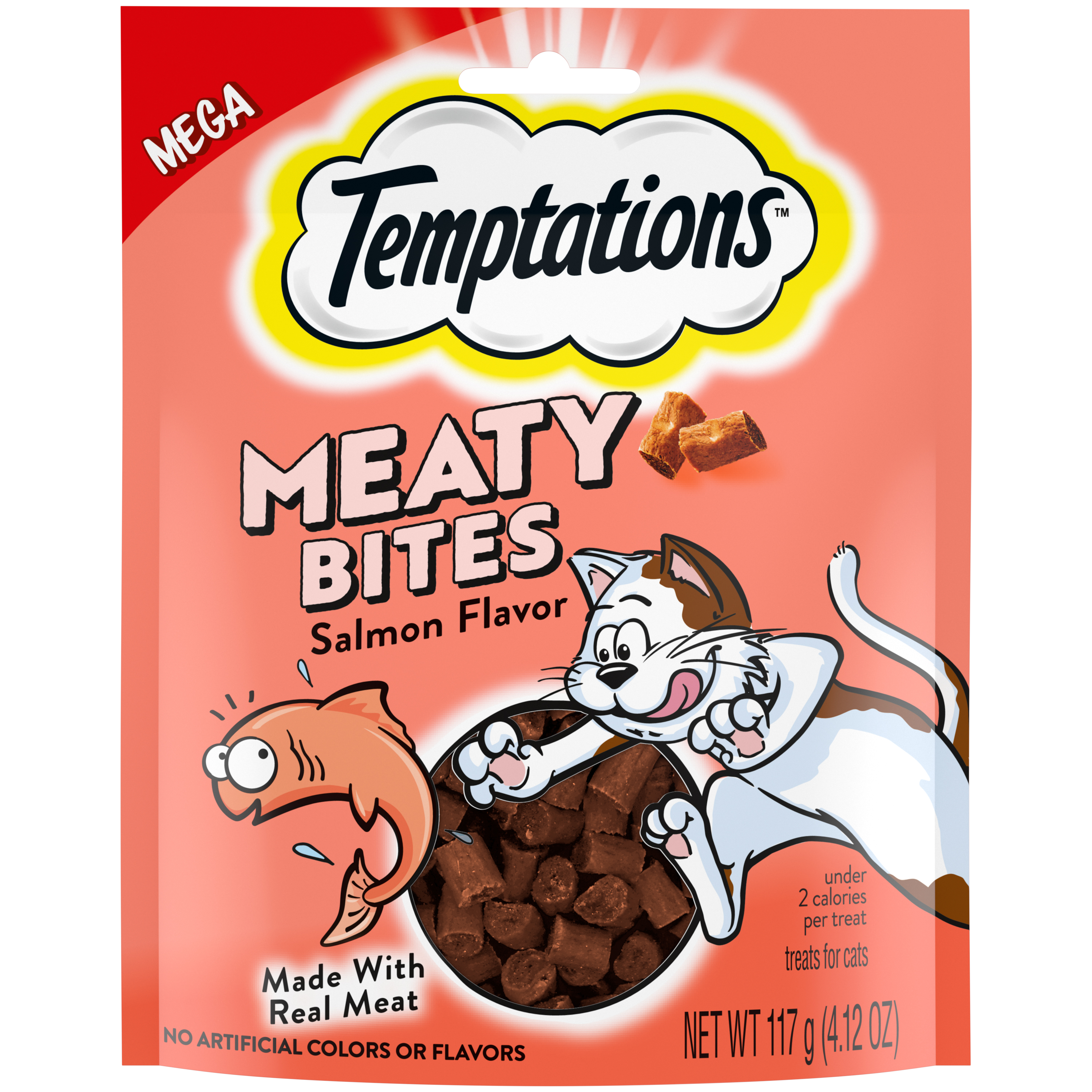 4.12 oz. Whiskas Temptations Meaty Bites Salmon - Treats