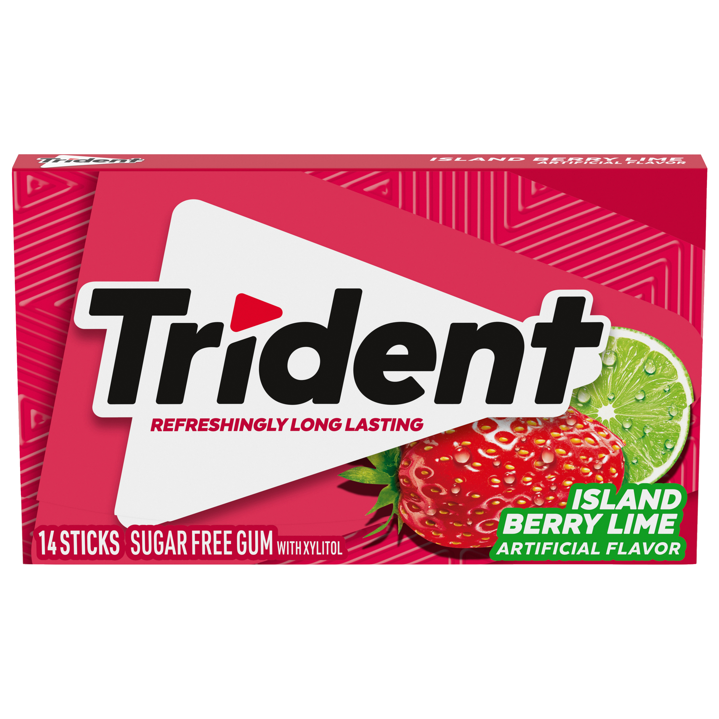 Trident Island Berry Lime Sugar Free Gum, 12 Packs of 14 Pieces (168 Total Pieces)-1