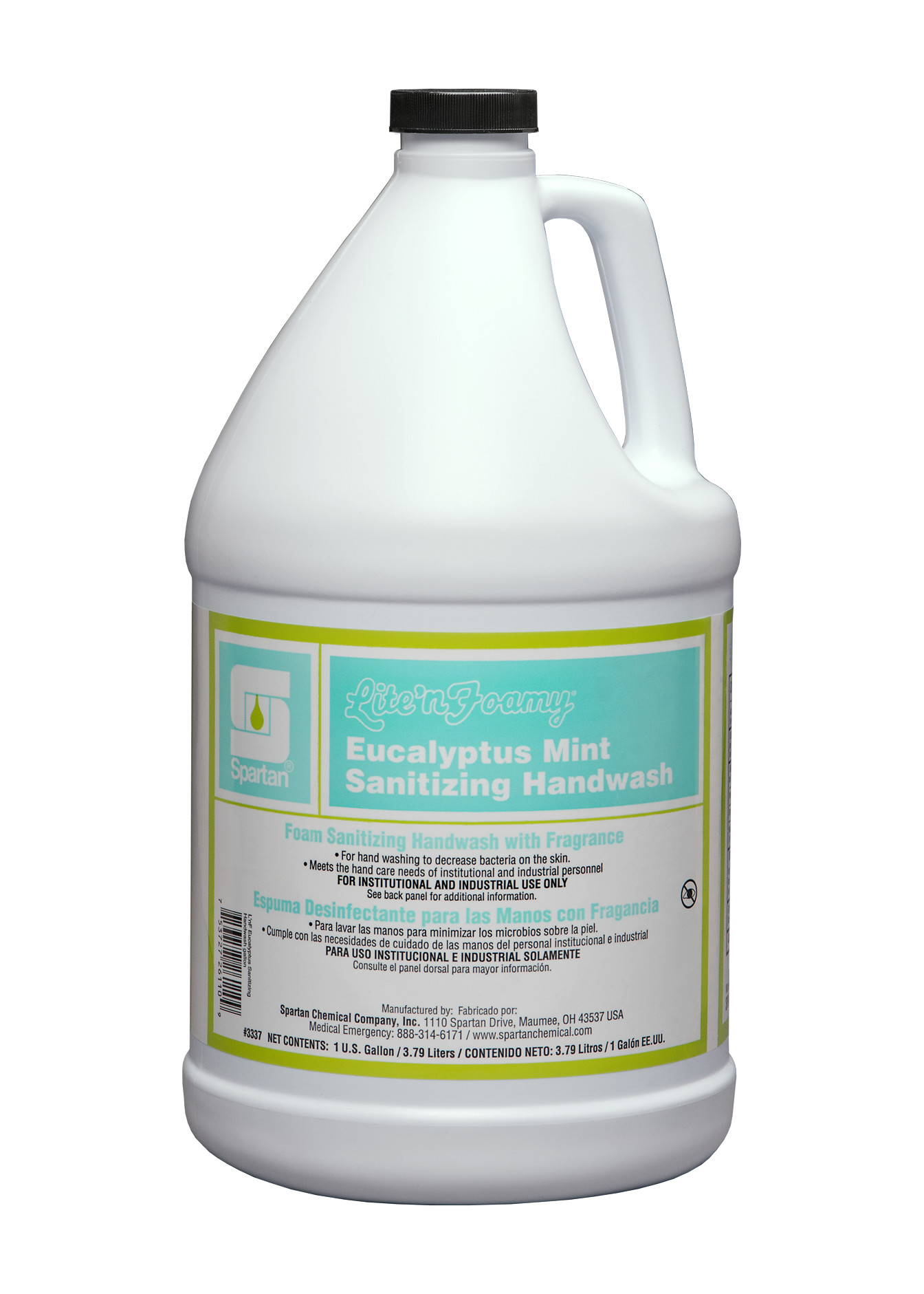 Spartan Chemical Company Lite'n Foamy Eucalyptus Mint Sanitizing Hand Wash, 1 GAL 4/CSE