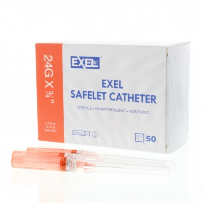 SAFELET IV Catheter 24ga x 3/4" LF -50/Box