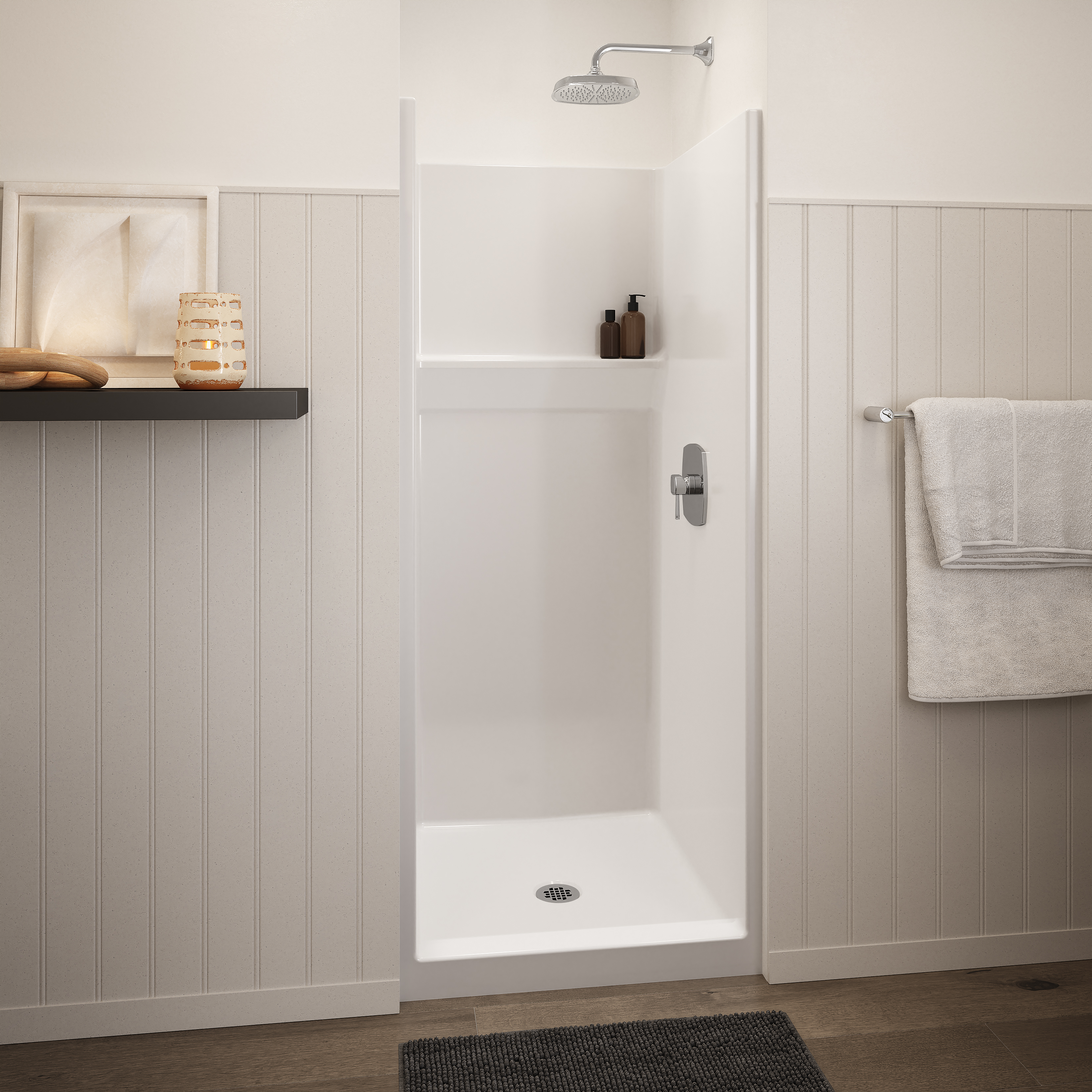 Icon SH3232 AcrylX™ Alcove Center Drain One-Piece Shower in White