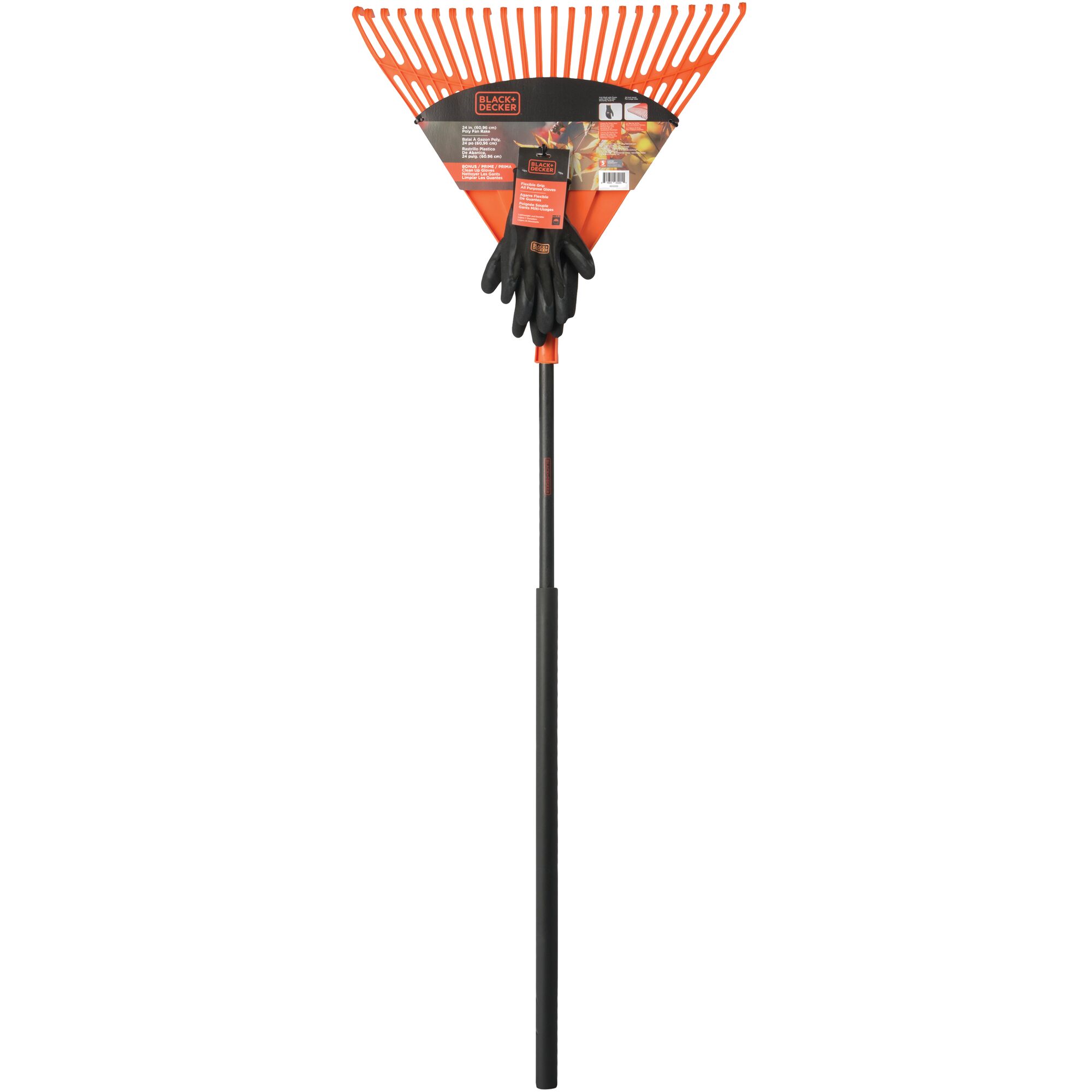 24 inch poly rake with glove combo pack.