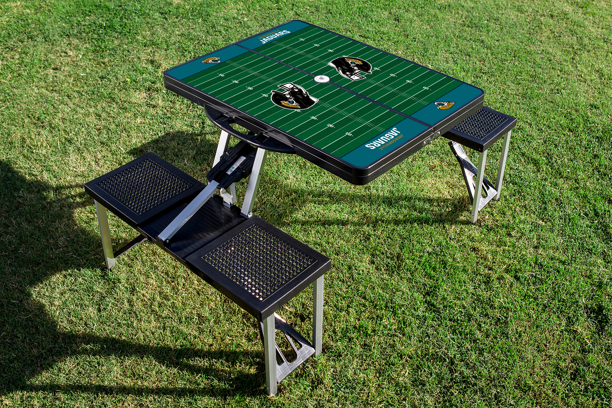 Jacksonville Jaguars Football Field - Picnic Table Portable Folding Table with Seats