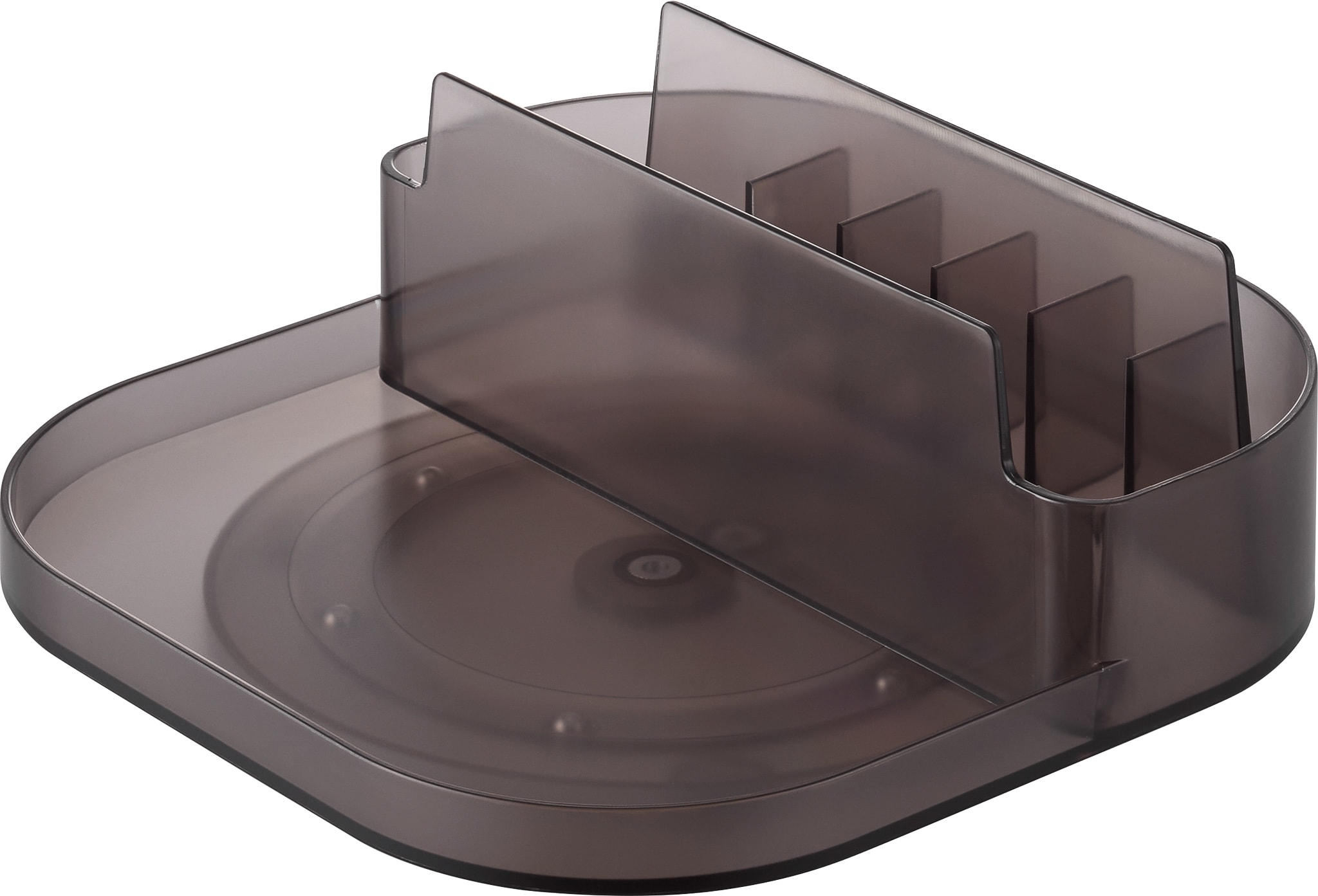 Slim Rotating Storage Tray with Compartments : Compartments for Easy Organization