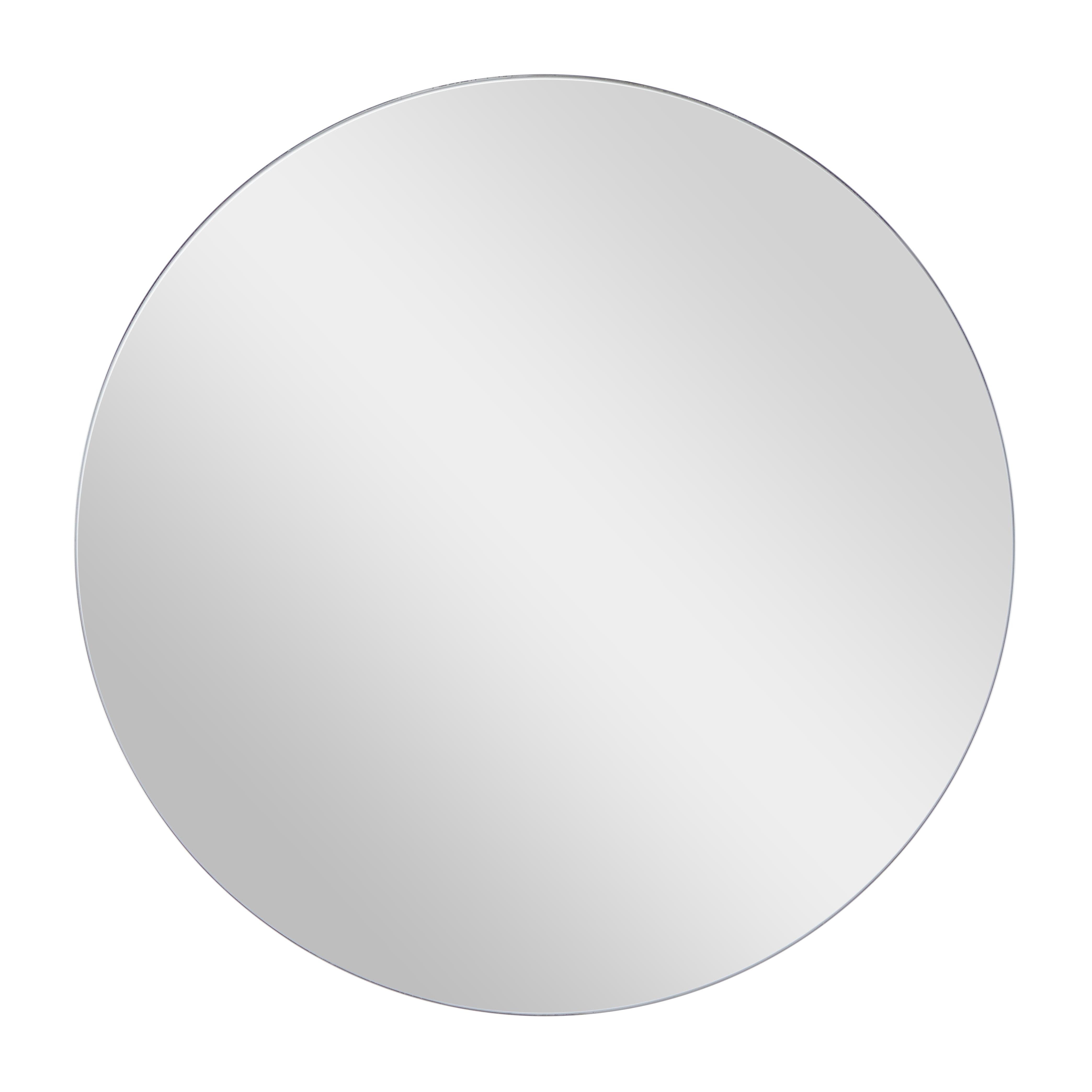 White Wooden  Wall Mirror with Thin Minimalistic Frame, 24" x 1" x 24"