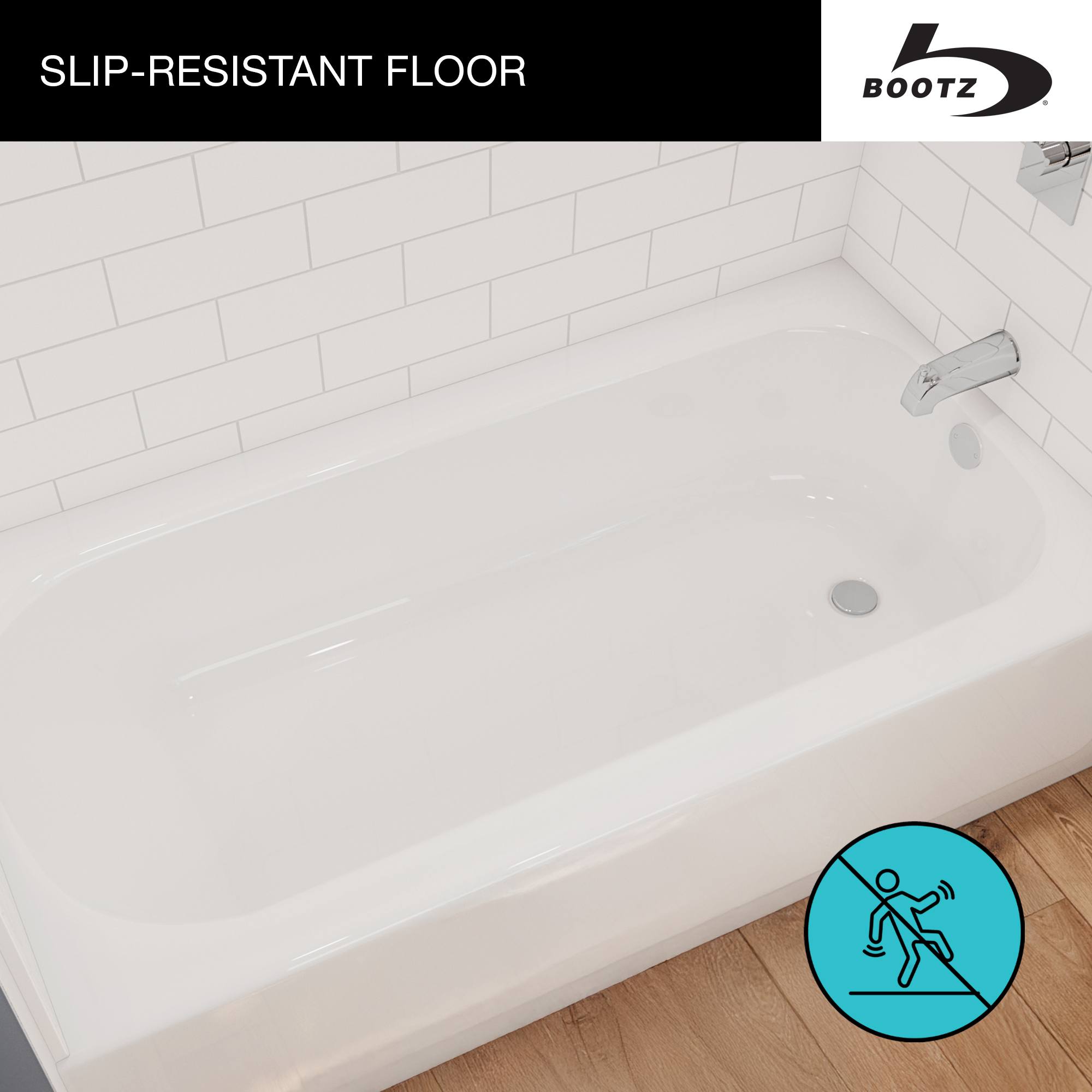 Textured bottom for safety and peace of mind