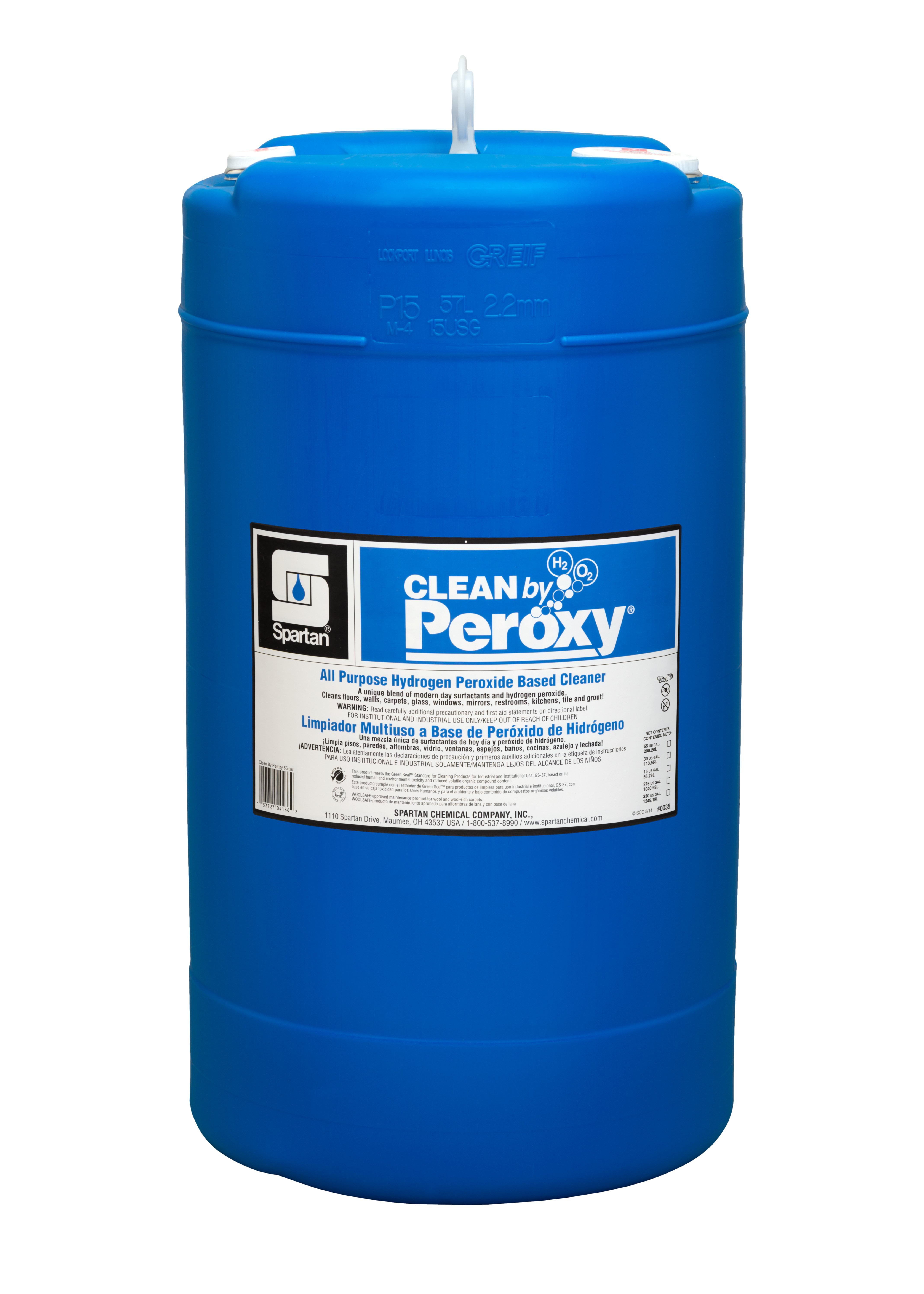 Spartan Chemical Company Clean by Peroxy, 15 GAL DRUM