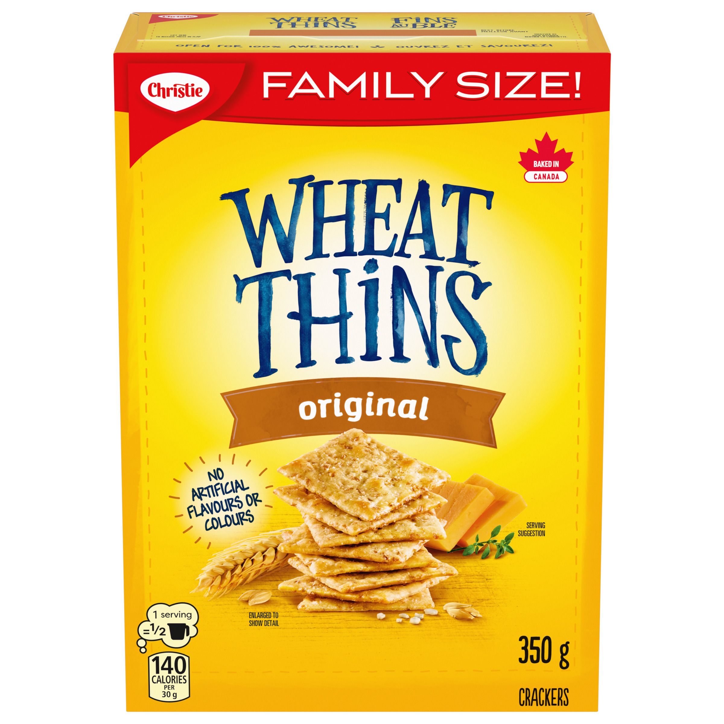 Wheat Thins Original Family Size Crackers 350 G-thumbnail-0