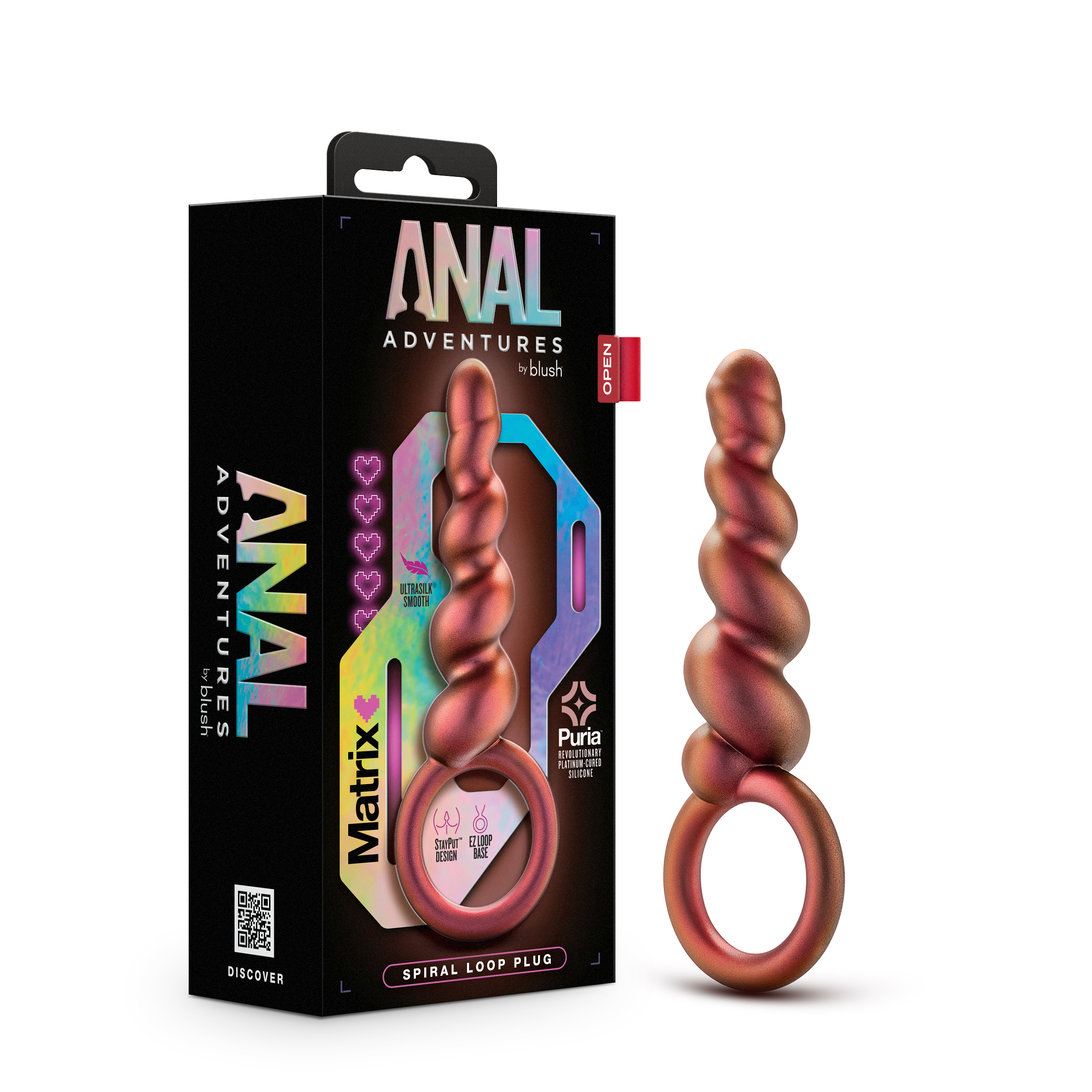 Blush Anal Adventures Matrix Spiral Loop Copper 5.25-Inch Anal Plug