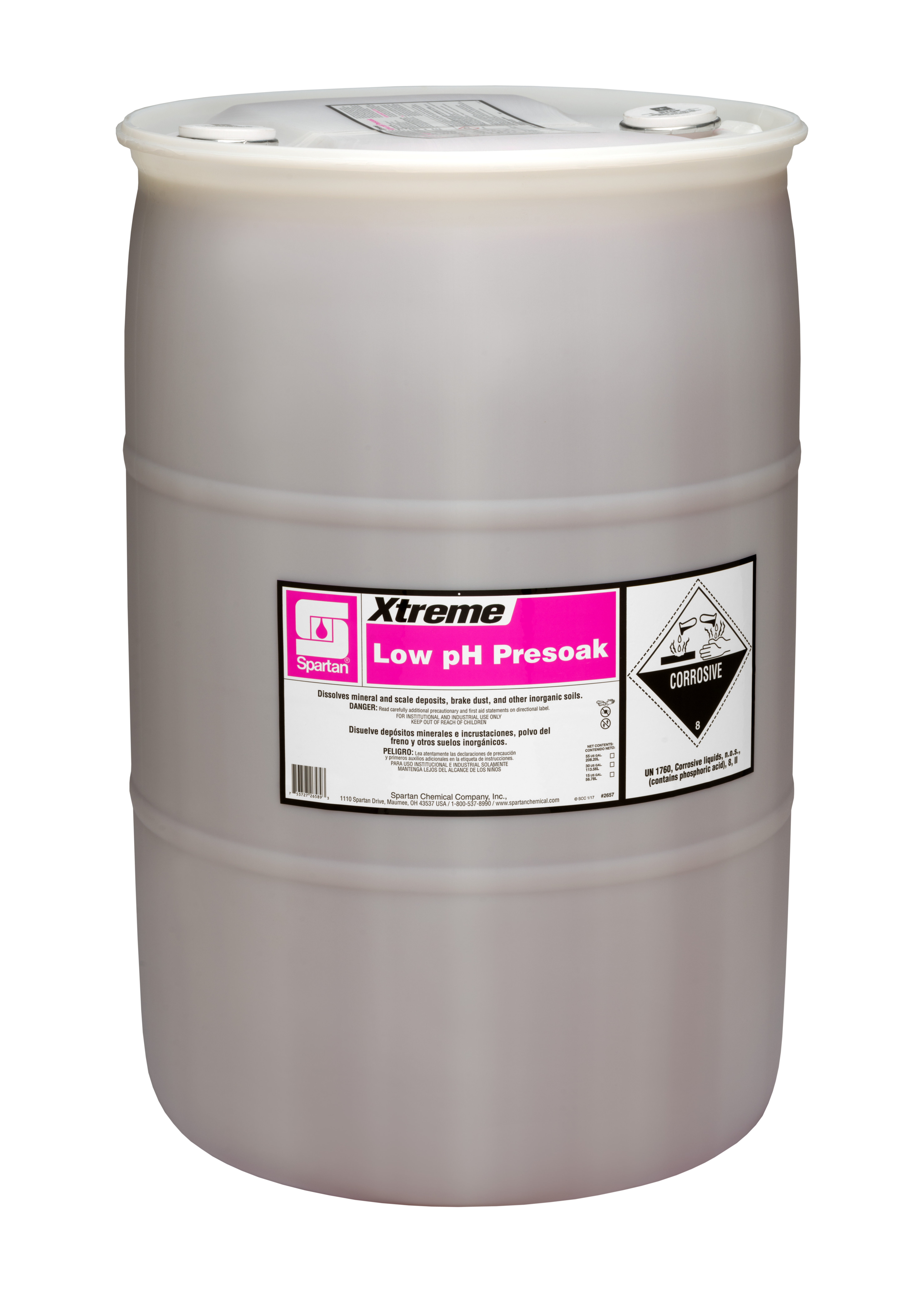 Spartan Chemical Company Xtreme Low pH Presoak, 55 GAL DRUM