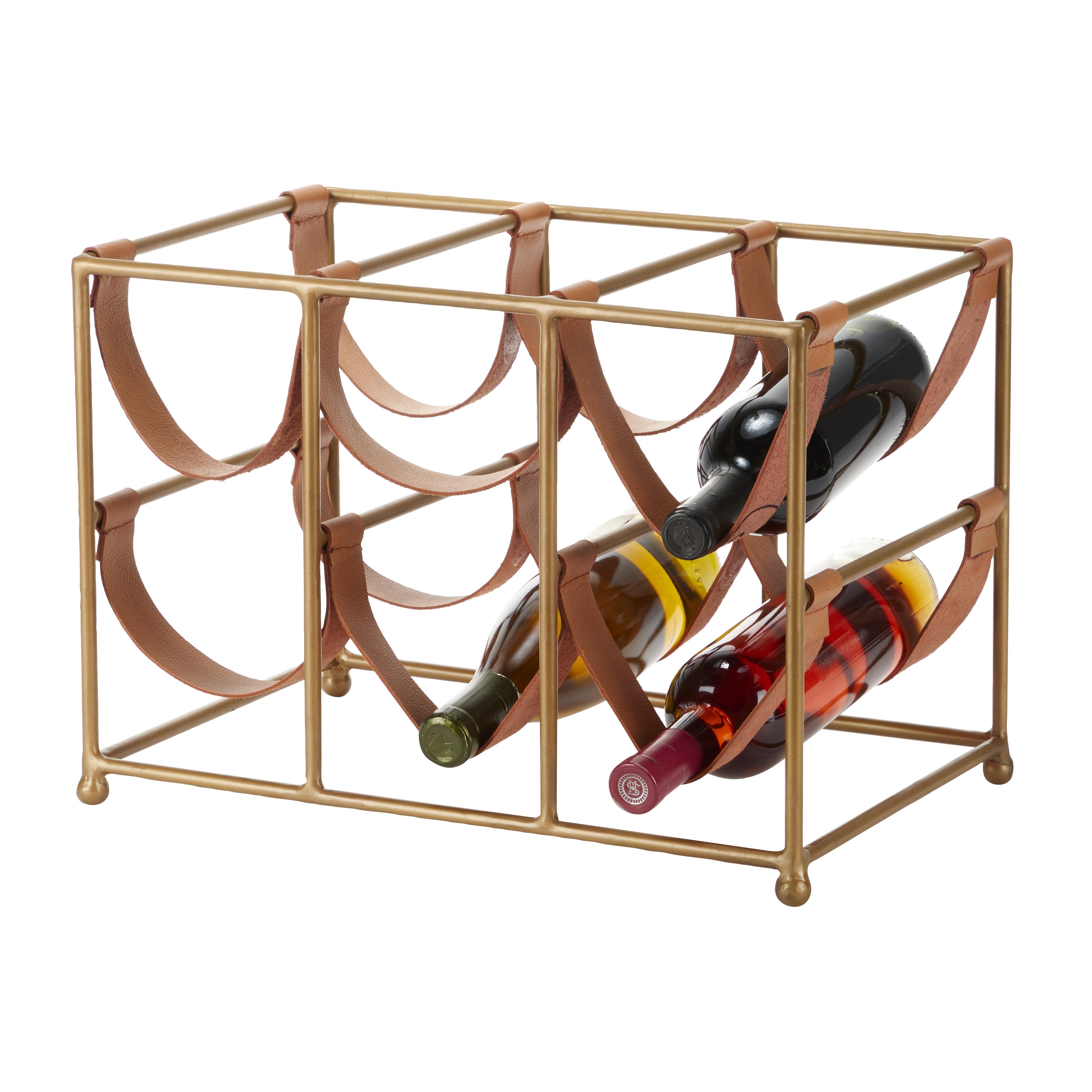 Gold Metal  Wine Rack, 18" x 14" x 12"