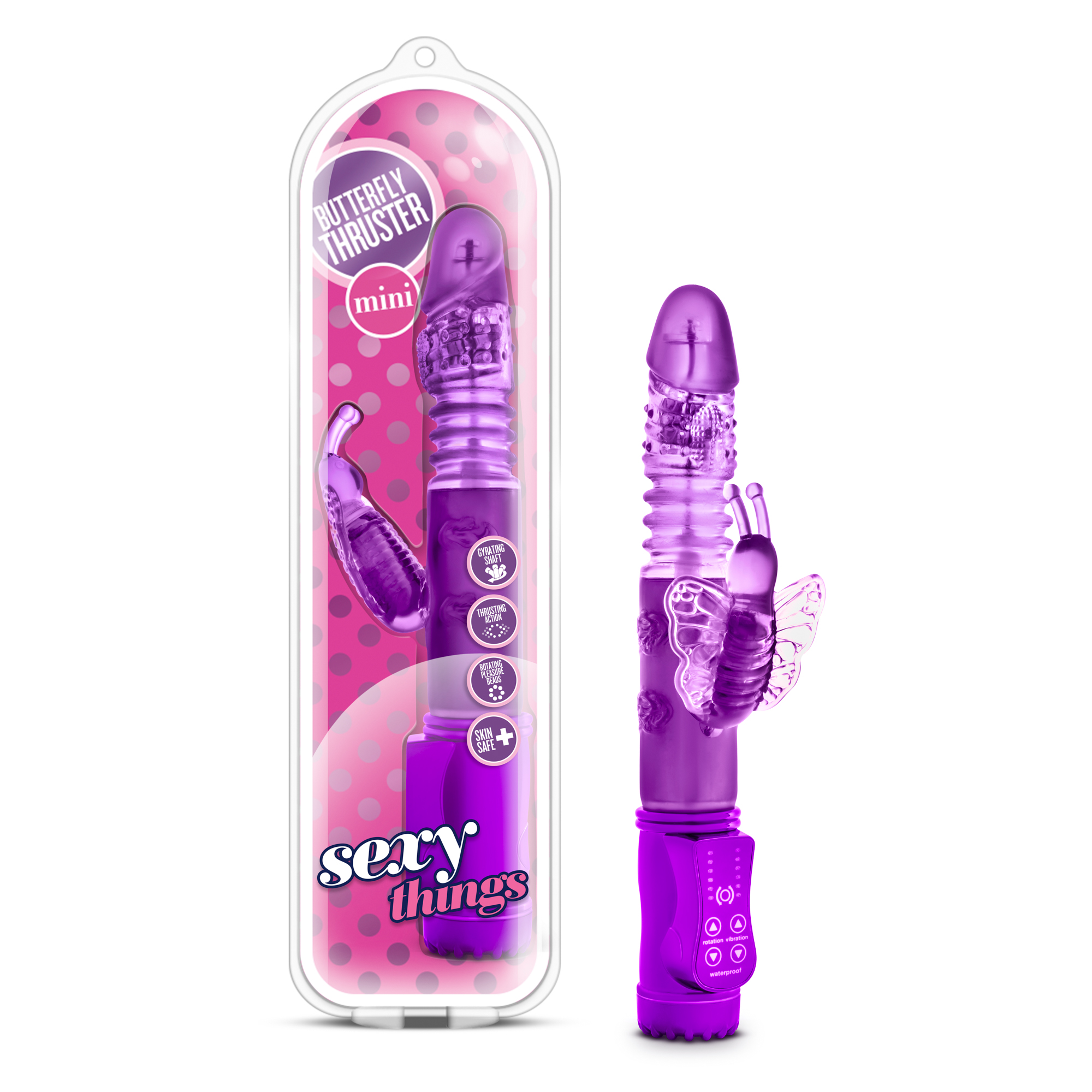 Blush Sexy Things Butterfly Thruster Mini Purple 9.75-Inch Rabbit Vibrator