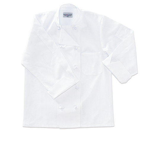 Classic Soild White Chef Coat With Knotted Buttons