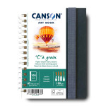 Canson Artist Series C Ã  Grain Drawing Art Book, Fabric Cover, Side Wire Binding, 100 Sheet, 5.8x8.3 inch
