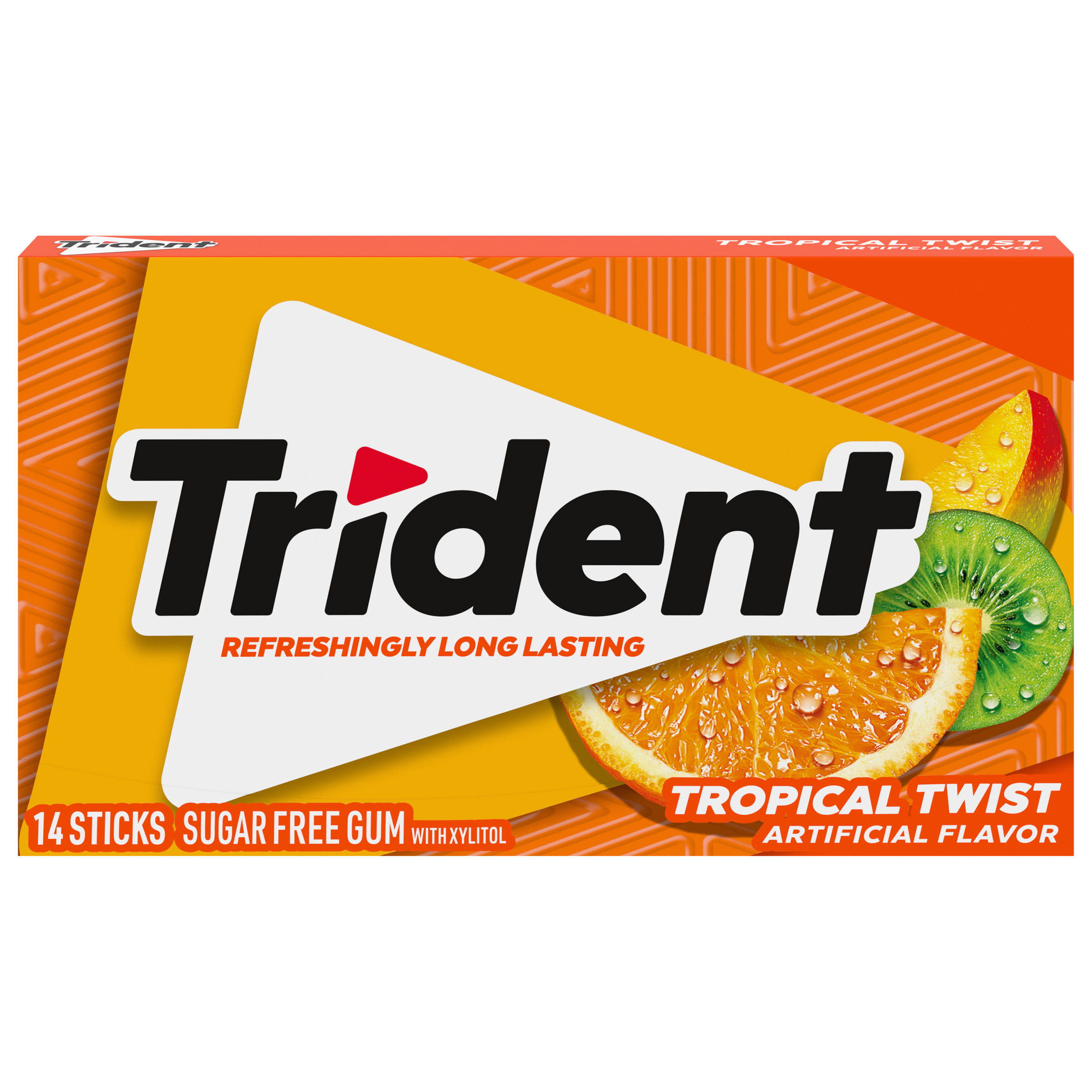 Trident Tropical Twist Sugar Free Gum, 14 Pieces-thumbnail-0