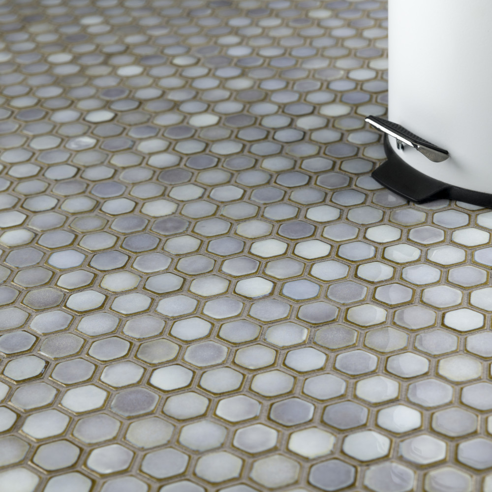 Hudson Hex Grey Eye In X In Porcelain Mosaic Tile Merola Tile