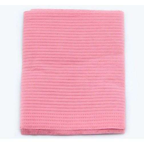 Sani-Tab® Chain-Free® Patient Towels, 2-Ply Tissue with Poly, 19" x 13", Dusty Rose - 400/Case