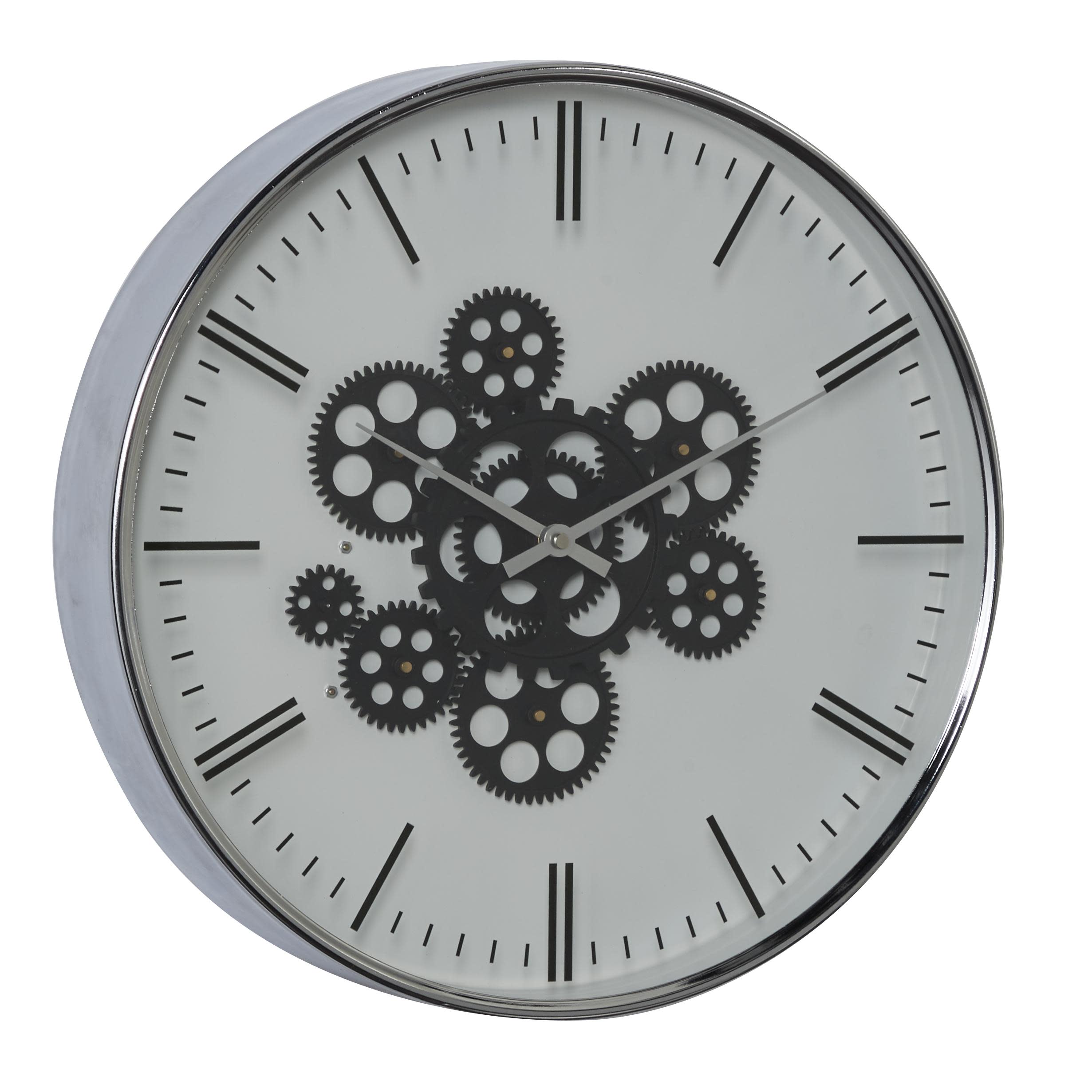 White Metal  Wall Clock, 16" x 3" x 16"