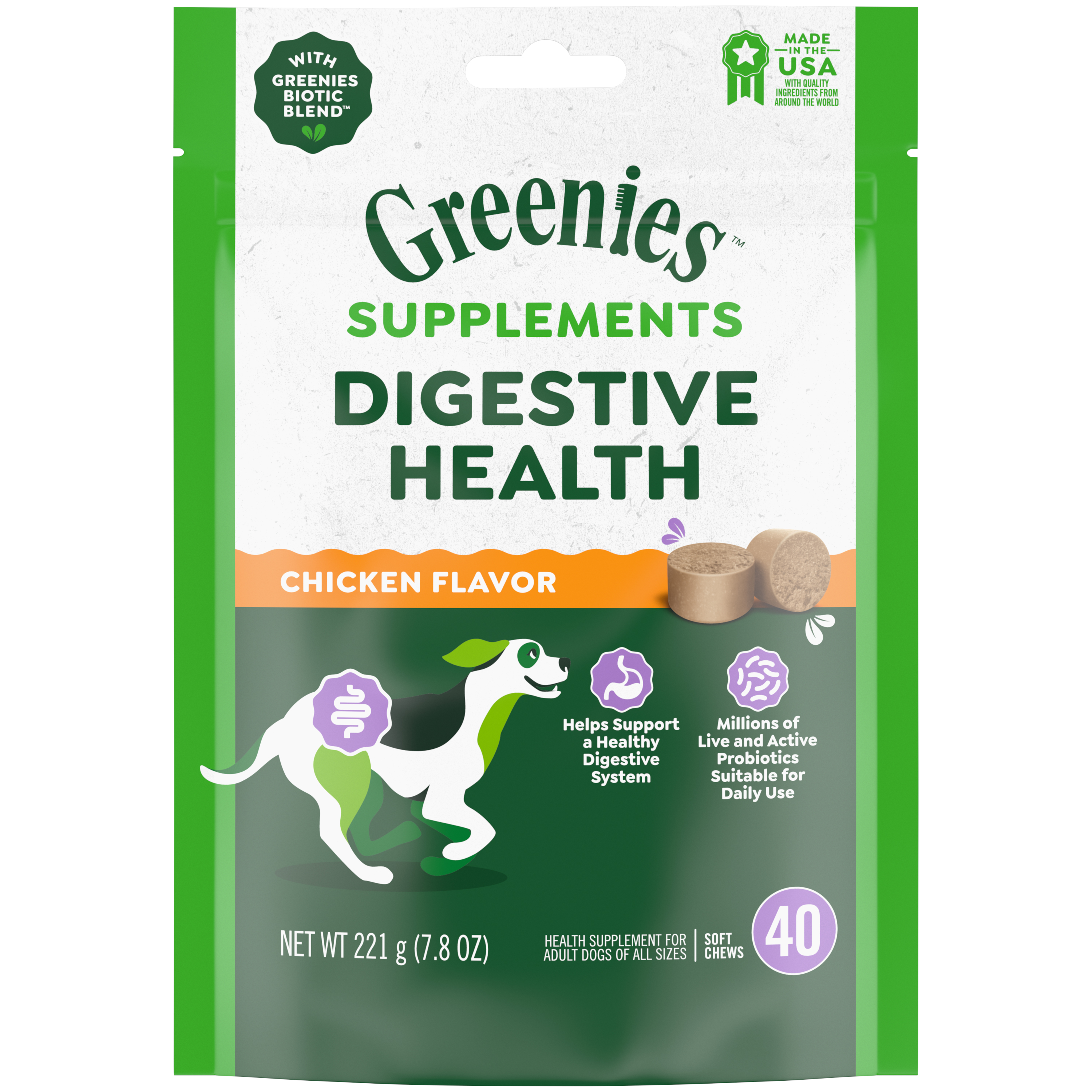 40ct Greenies Dog Digestive Supplement - Supplements