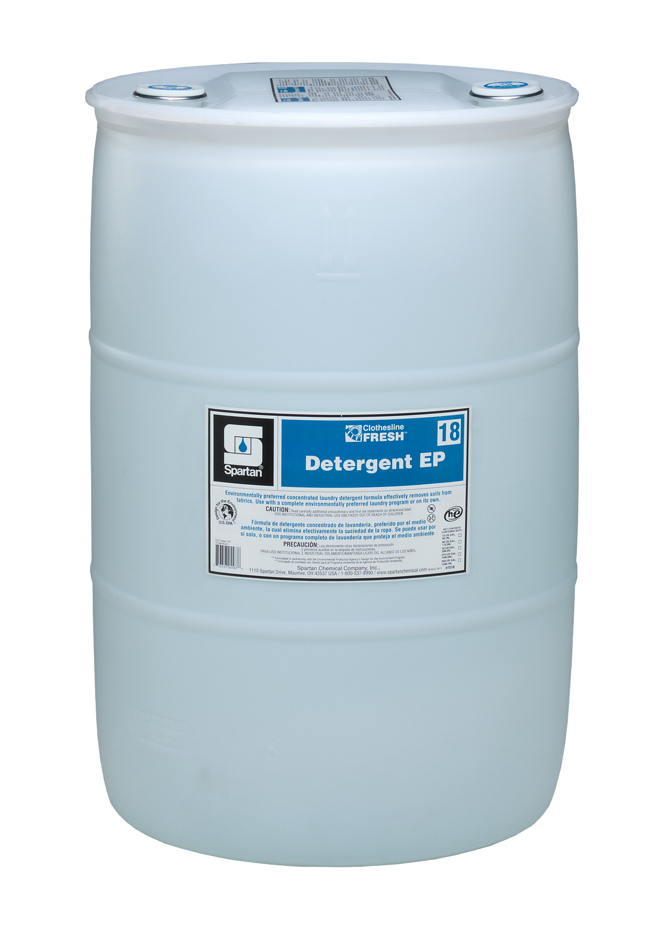 Spartan Chemical Company Clothesline Fresh Detergent EP 18, 55 GAL DRUM